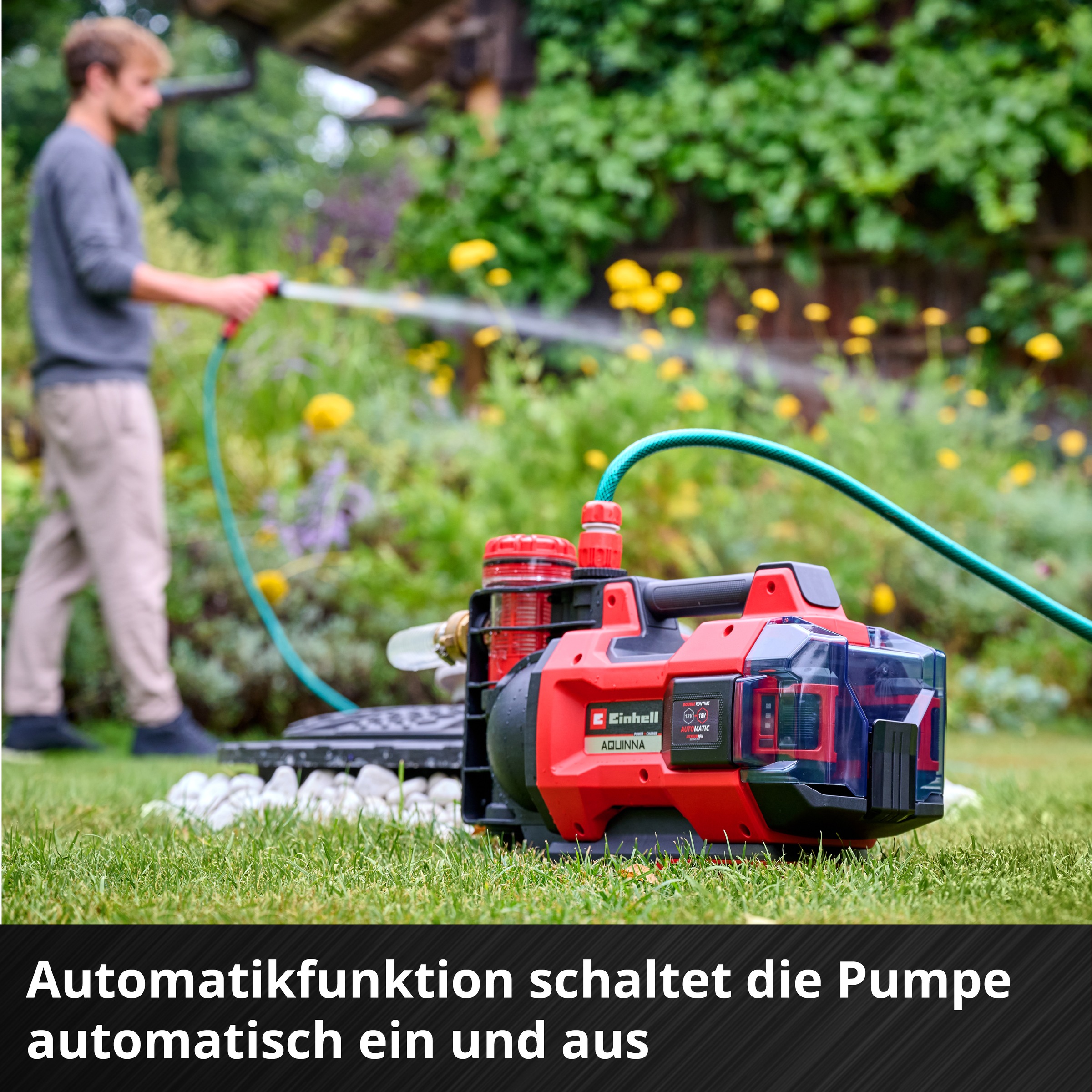 Einhell Akku-Gartenpumpe »»AQUINNA 18/30 F LED AUTOMATIC««, ohne Akku, ohne Ladegerät