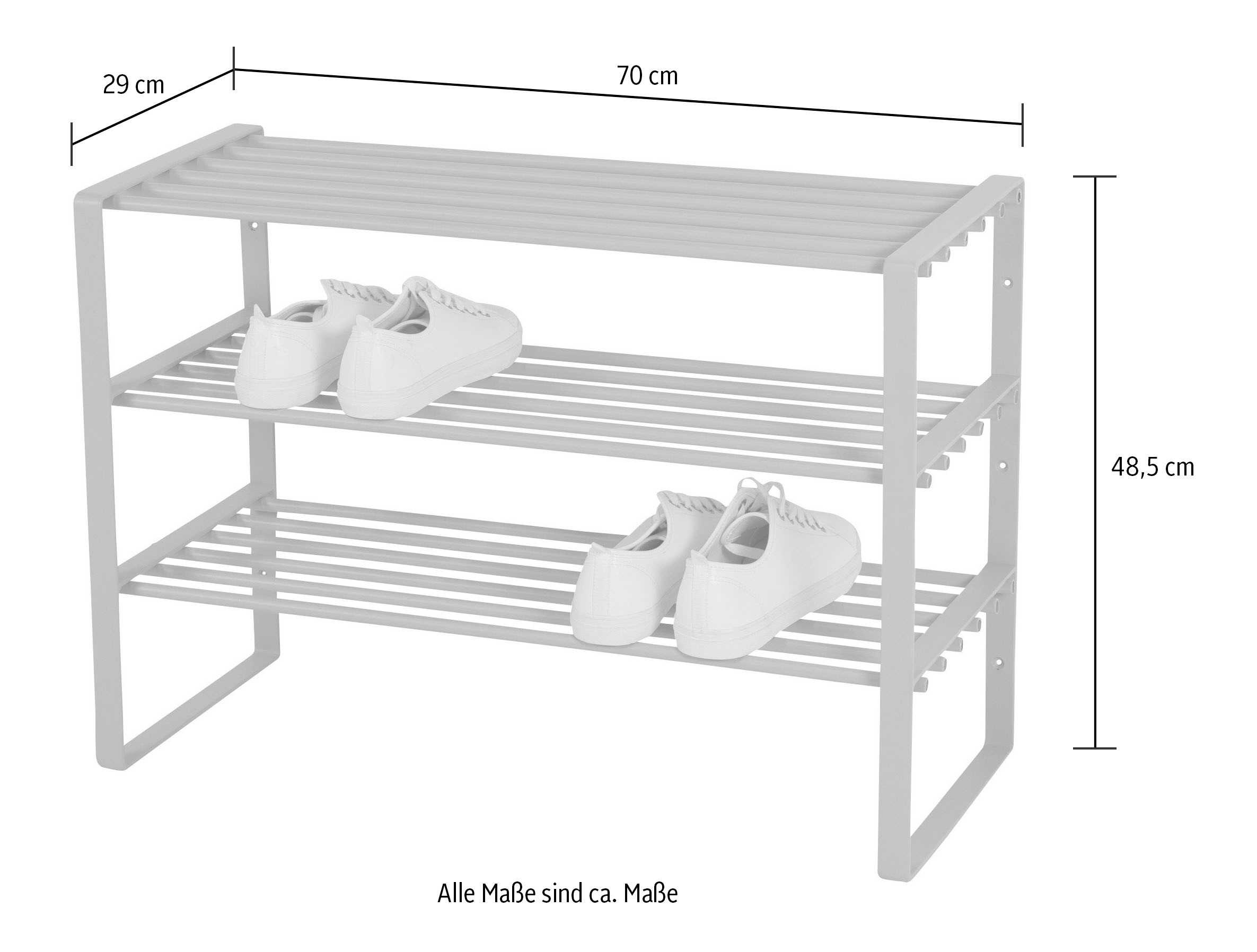 Spinder Design Schuhregal »Rex«, Regal aus Stahl, wahlweise Breite 70 cm oder 100 cm