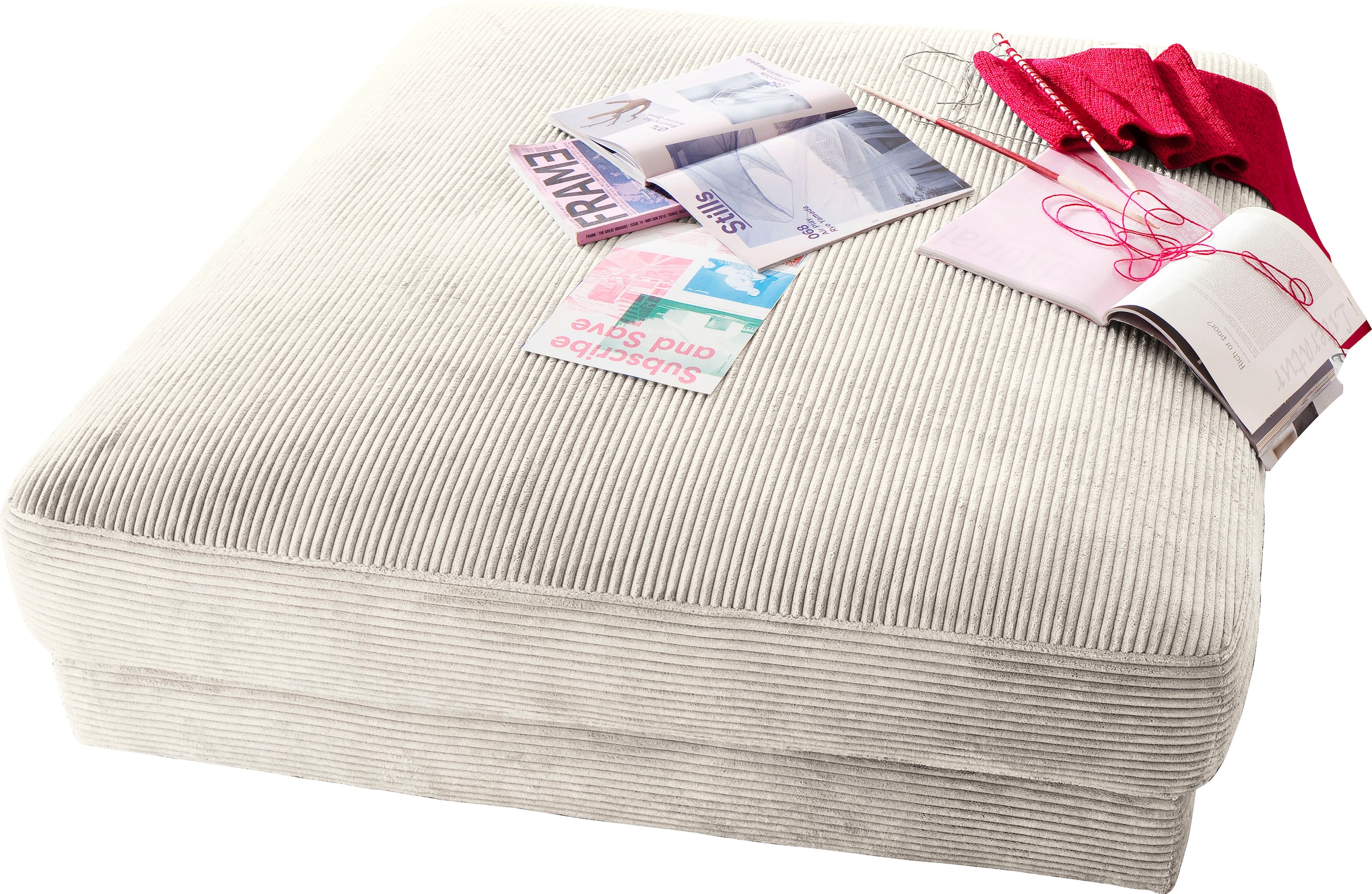 Places of Style Hocker »Enisa«, passend zum "Enisa"-Sofa, Bezug in Cord