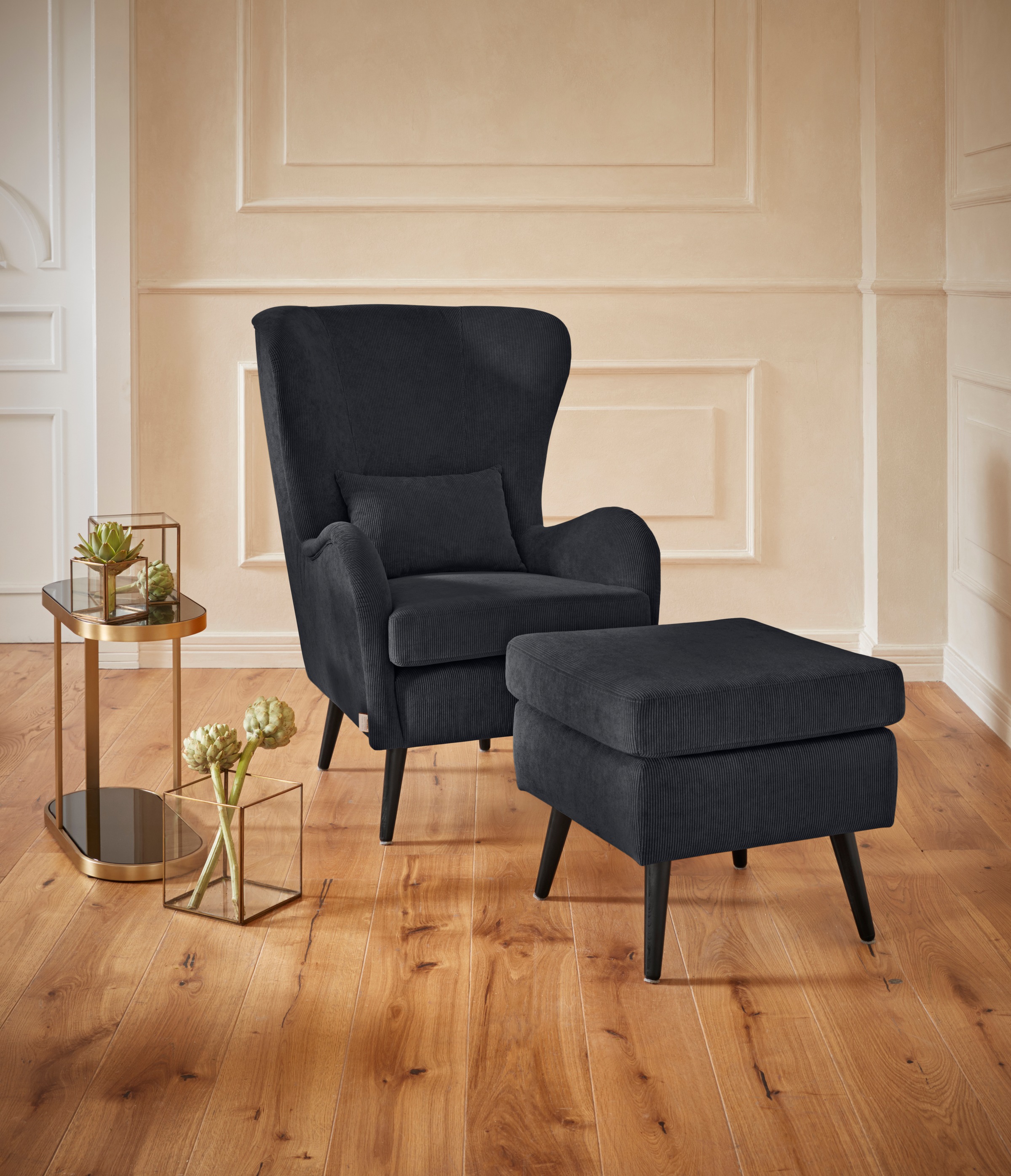 Home affaire Hocker »Salla«, Bezug auch in Luxus-Microfaser in Teddyfelloptik