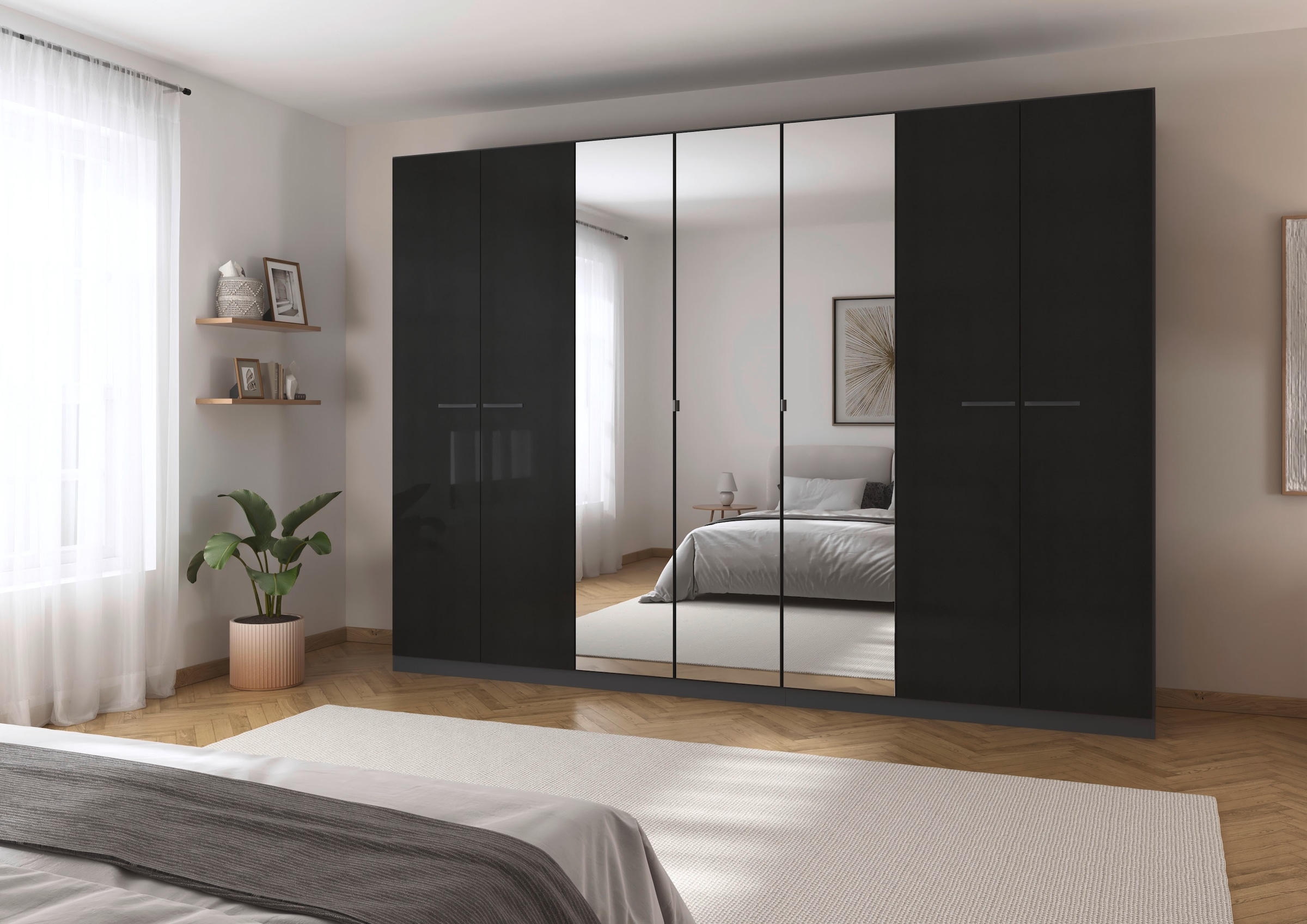 rauch Drehtürenschrank »Kleiderschrank Schrank Garderobe TOPSELLER OTELI inkl. Inneneinteilung«, (erhältlich in Breiten 91-360 cm, ab Breite 136cm inkl. Innenschubladen), mit zusätzlichen Einlegeböden, optional mit Spiegel MADE IN GERMANY