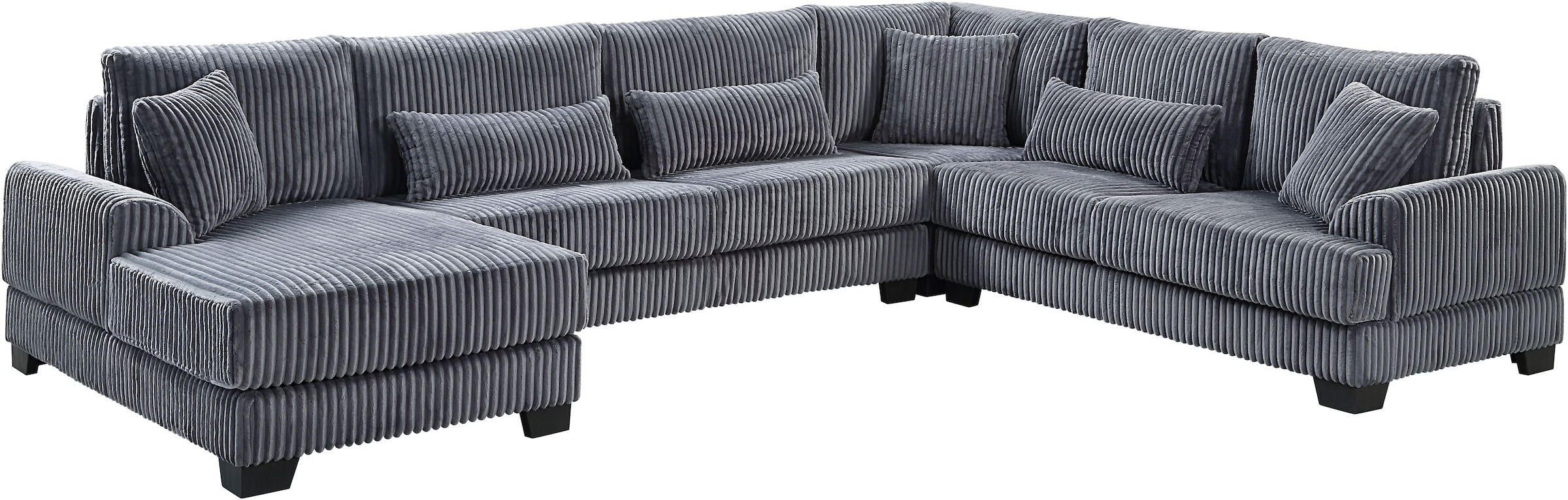 ATLANTIC home collection Wohnlandschaft, weicher XXL-Cordbezug, inklusive 6 Zierkissen