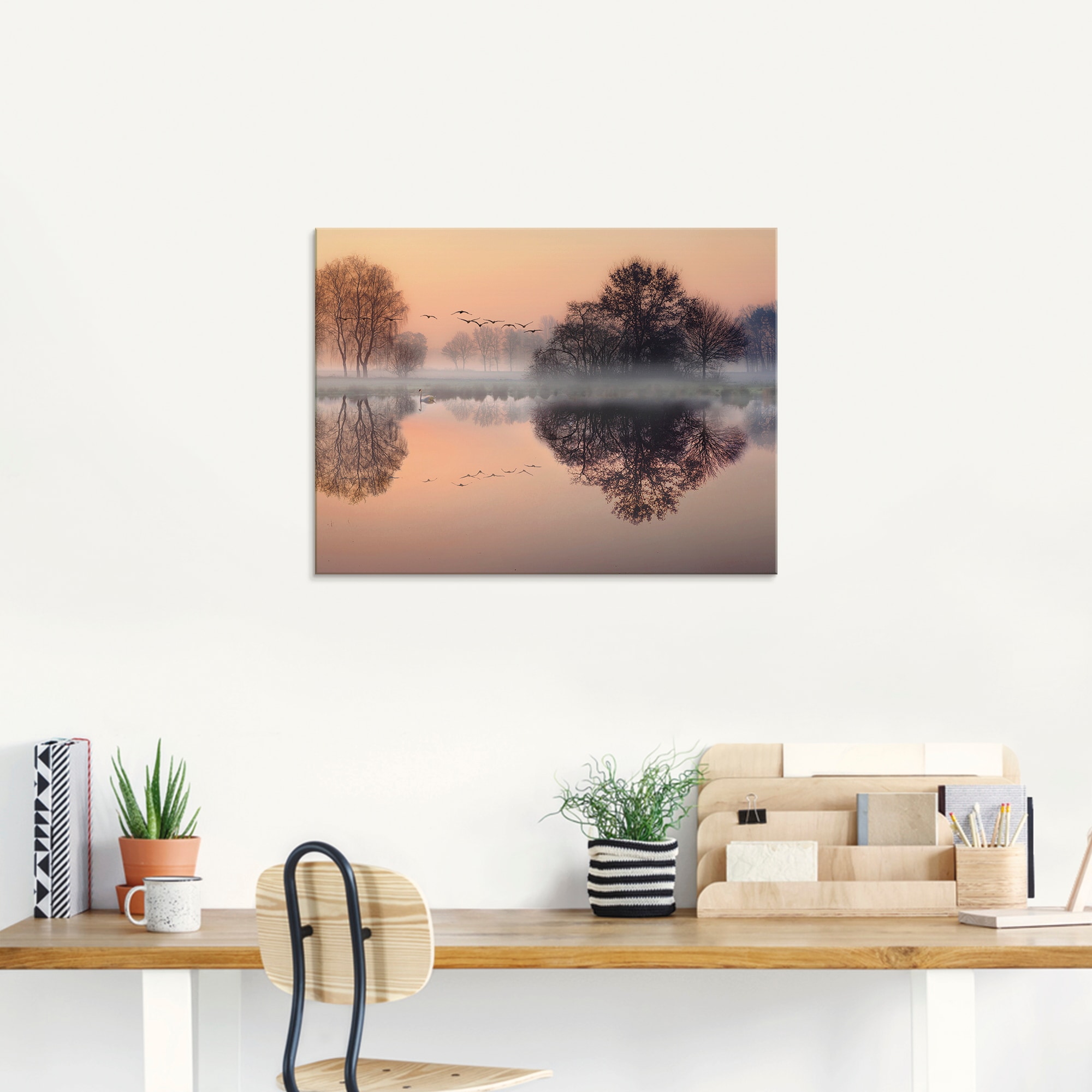Artland Glasbild »Früh morgens am See....«, Gewässer, (1 St.), in verschiedenen Größen