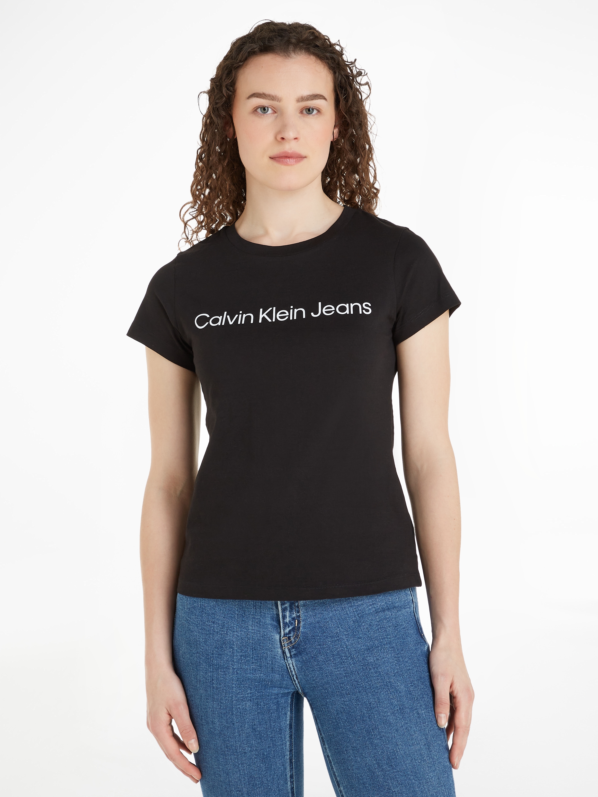 Calvin Klein Jeans T-Shirt »INSTITUTIONAL LOGO 2-PACK TEE«, (Packung, 2er-Pack), mit Logoschriftzug