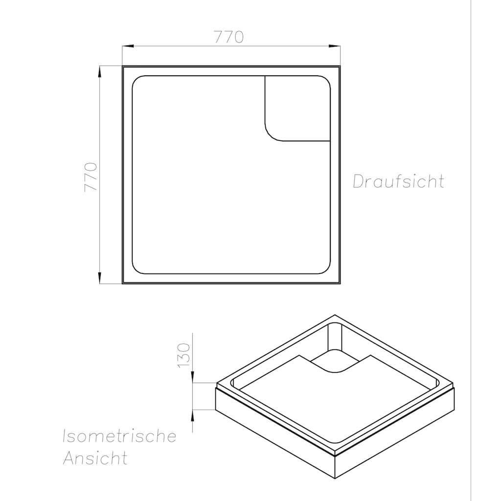 OTTOFOND Duschwanne »Set Quadratische Duschwanne«, (3 St.)