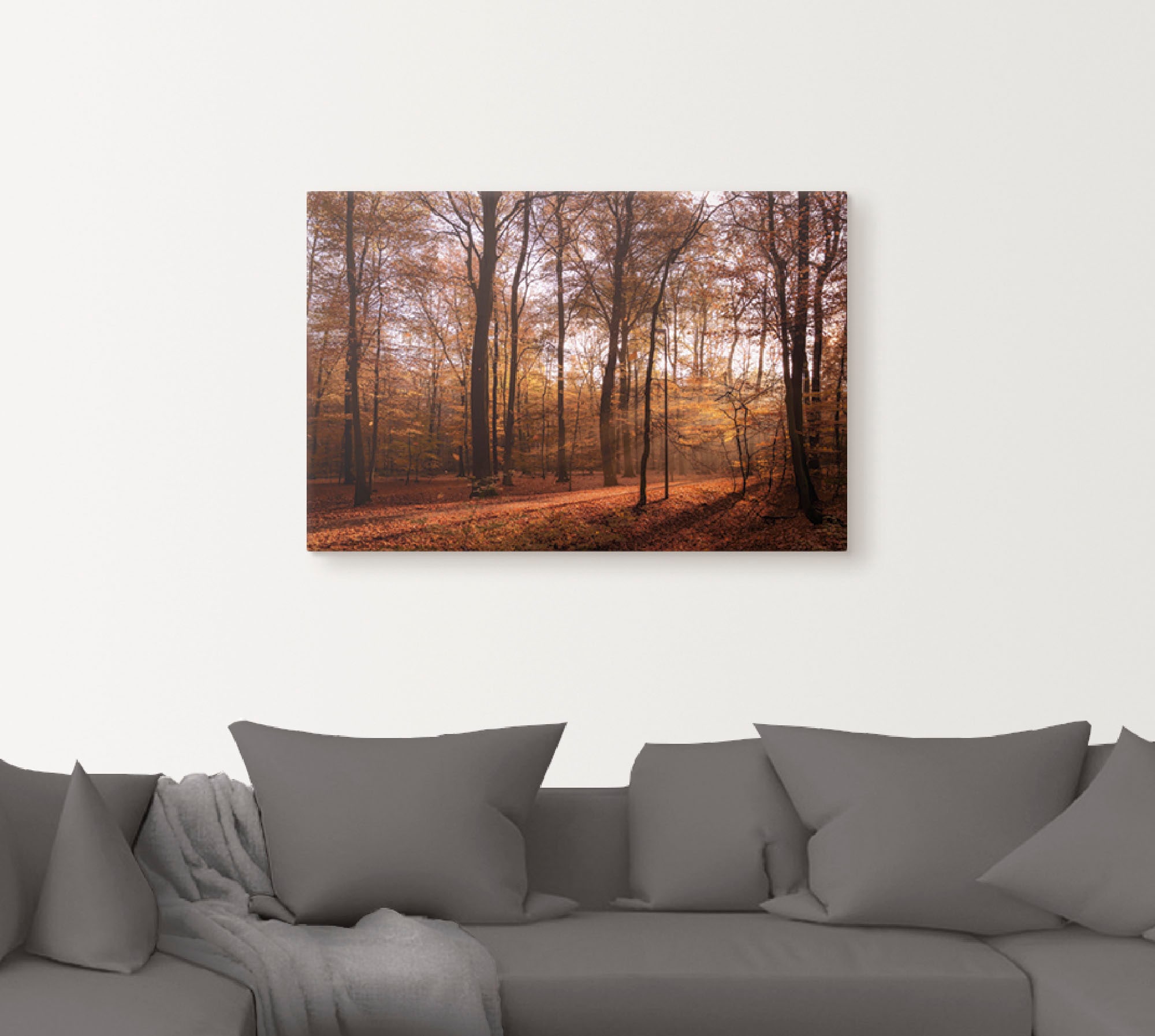 Artland Wandbild »Sonnenaufgang im Herbst II« Wald 1 Stk. tlg. auf Holzrahmen gespannt