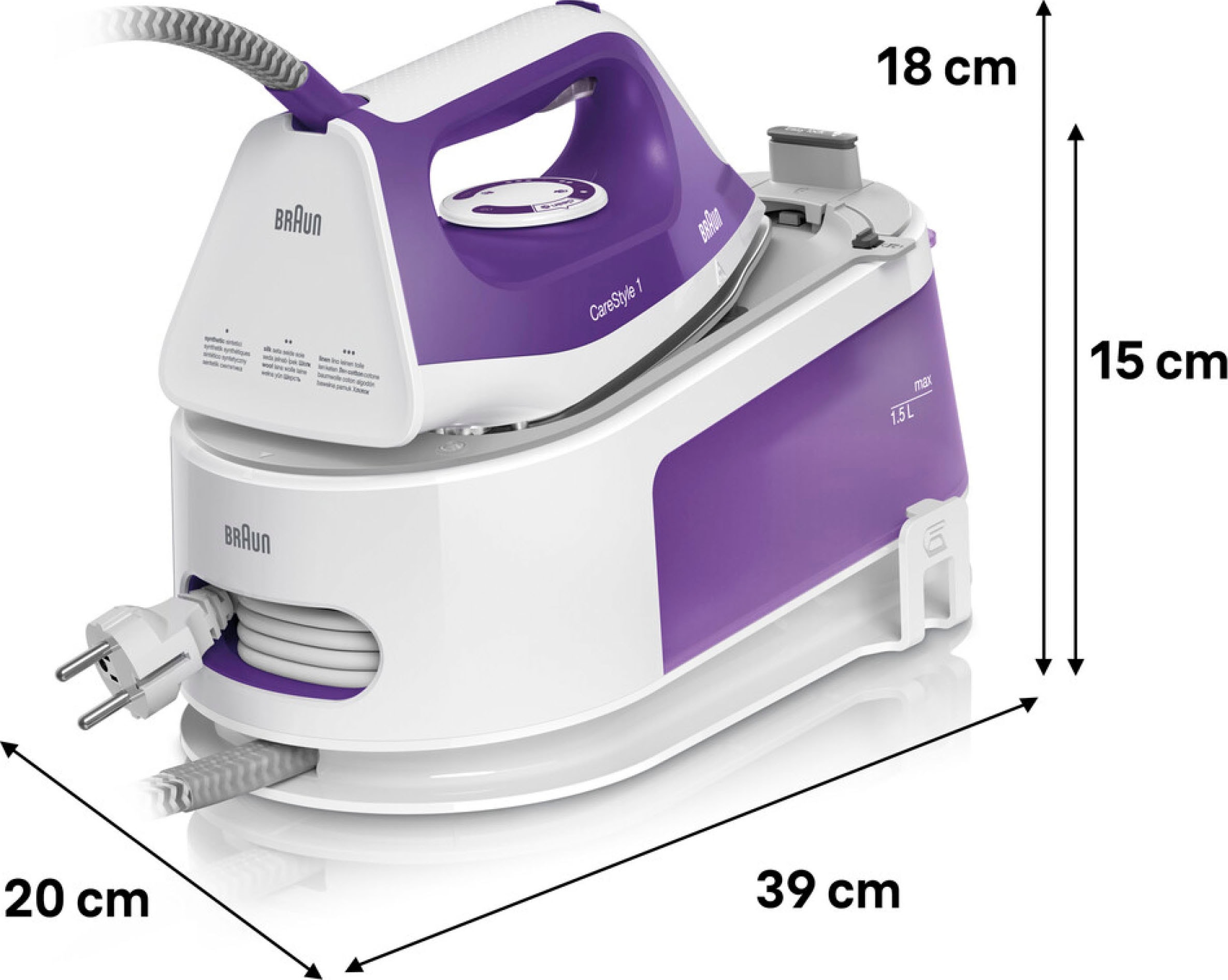 Braun Dampfbügelstation »CareStyle 1 IS1014VI Dampfbügelstation, Weiß/Violett«