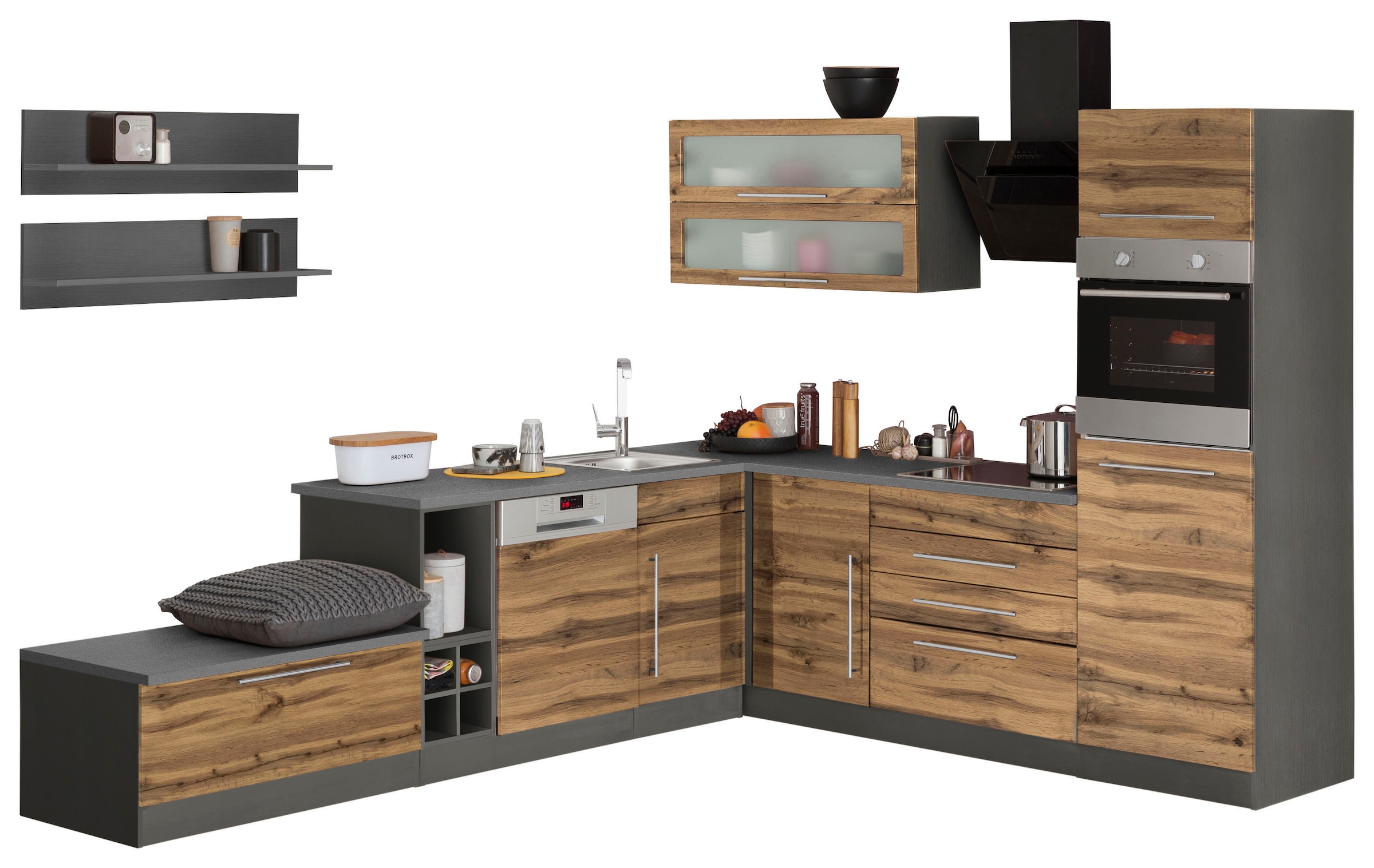 KOCHSTATION Winkelküche »KS-Samos« Stellbreite 300x250 cm, wahlweise mit E- günstig online kaufen