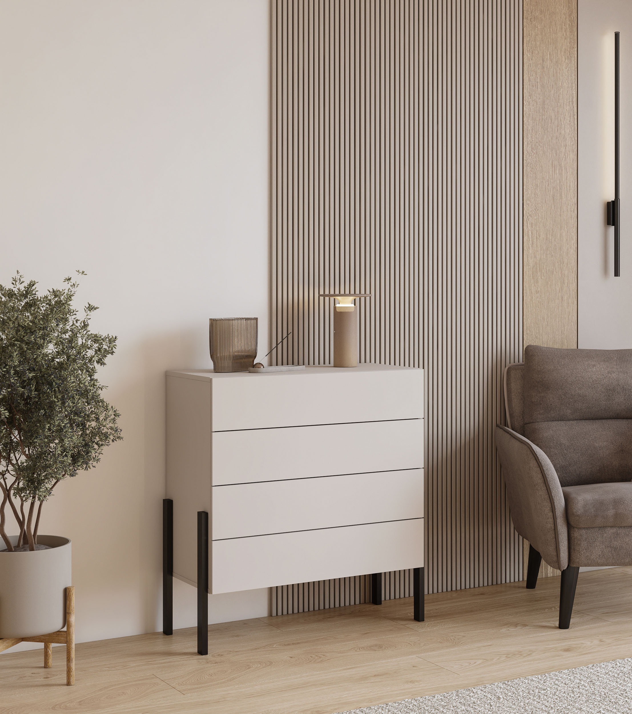 Home affaire Kommode »Jukon, Breite 84 cm, moderne grifflose Kommode«, Schu günstig online kaufen