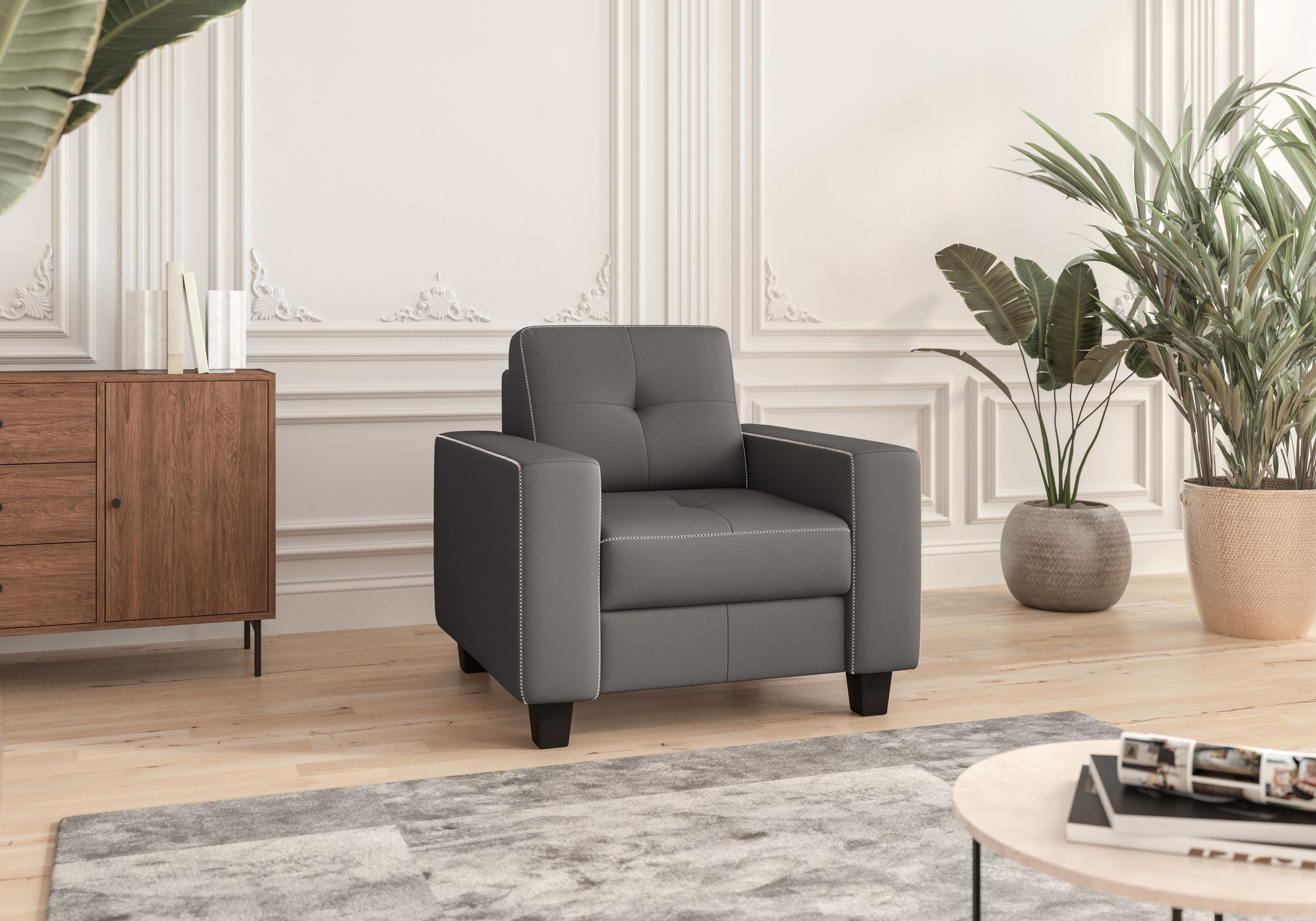 PLACES OF STYLE Sessel »Varese« Kreuznaht in beige günstig online kaufen