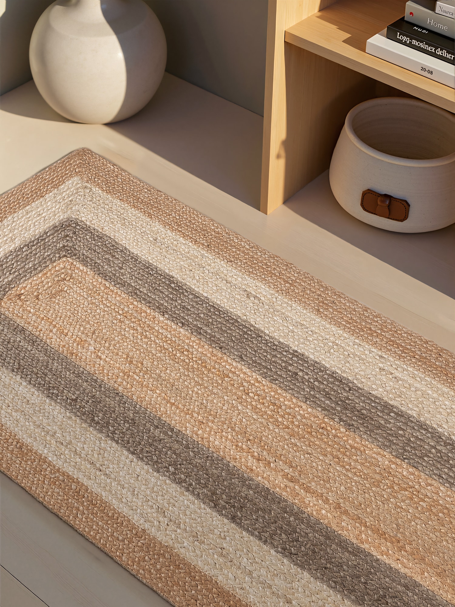 HANSE Home Teppich »Juno Fusion  Juteteppich« rechteckig 9 mm Höhe Jute, Shape, Handgemacht, Wohnzimmerteppich, Naturteppich, Wohnzimmer