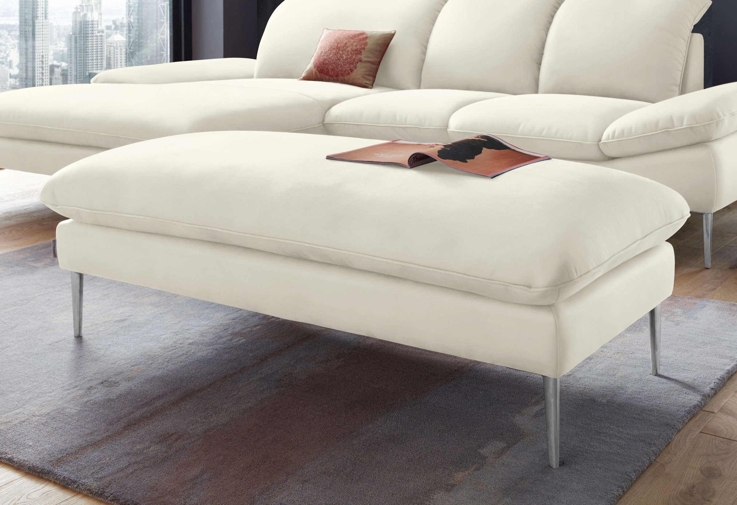 W.SCHILLIG Hocker »enjoy&MORE«, Füße Chrom glänzend, Breite 151 cm günstig online kaufen