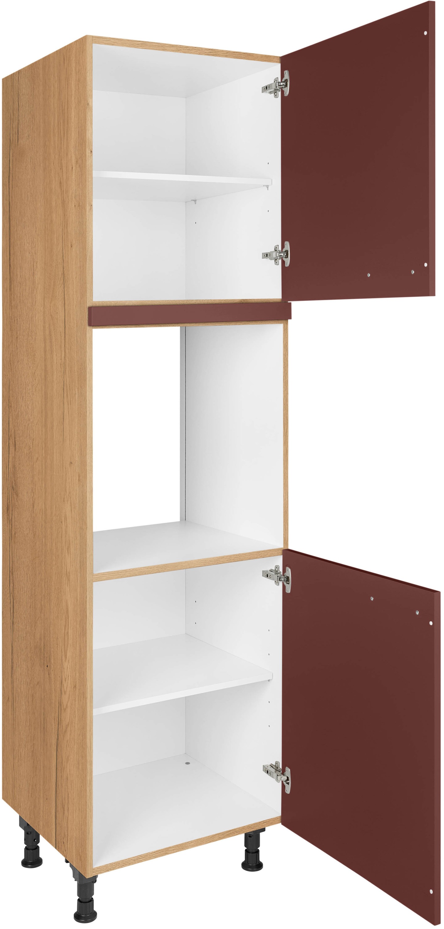 nobilia® Herdumbauschrank »"Easytouch", Ausrichtung wählbar, mit zwei zusätzlichen Türen,«, vormontiert, Breite/Höhe: 60/167,8 cm
