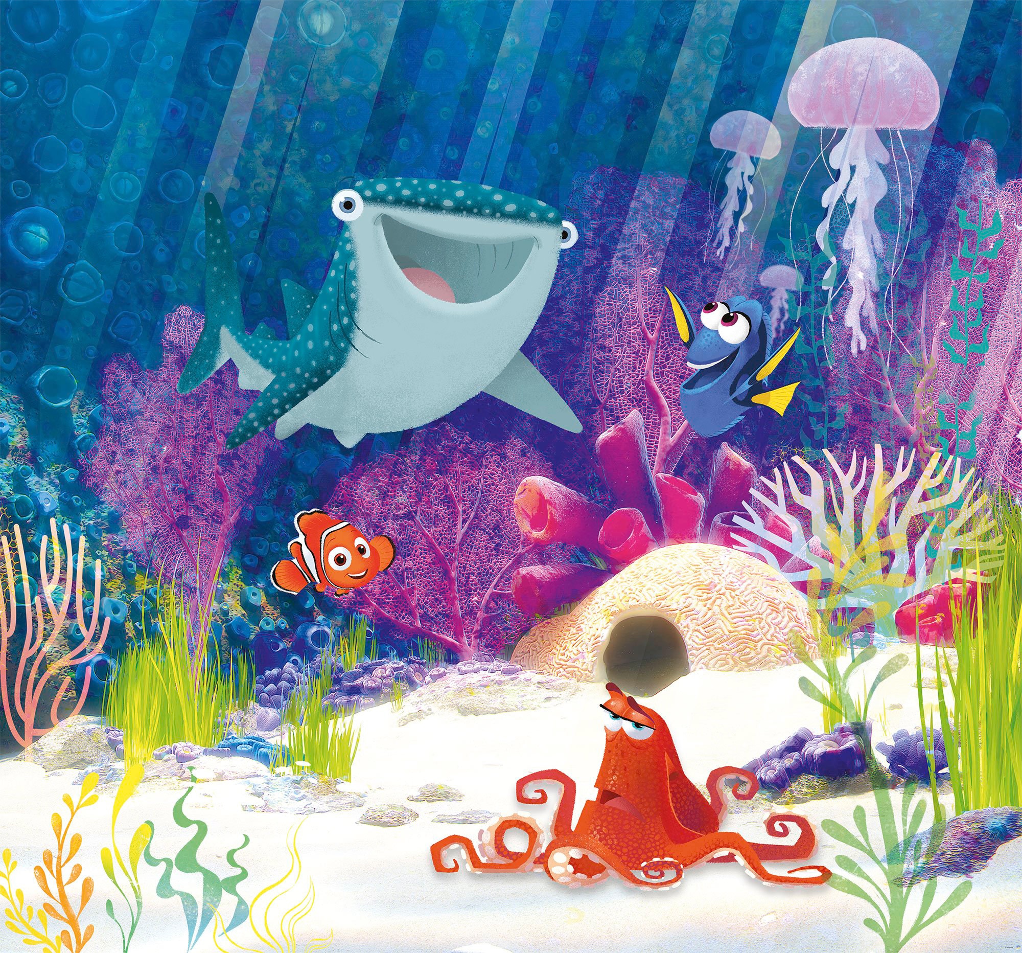 Disney Fototapete Dory-Aqua-Party Multicolor 300 x 280 cm 612104 günstig online kaufen