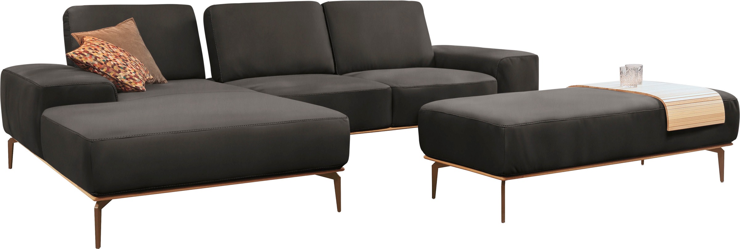 W.SCHILLIG Ecksofa "run, Designsofa mit tollem Sitzkomfort, L-Form" mit Hol günstig online kaufen