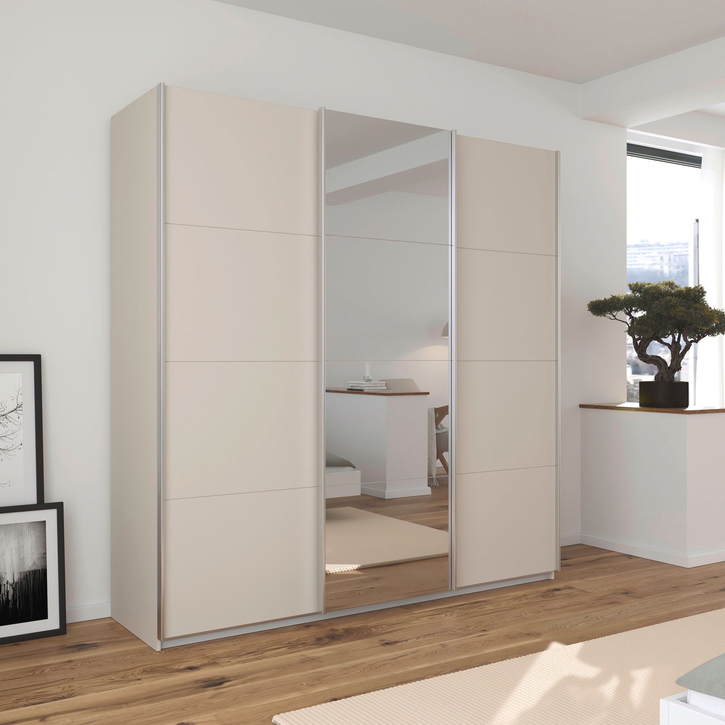 rauch Schwebetürenschrank »Kleiderschrank Schrank OTTO´S CHOICE Garderobe AGORDO«, (in zwei Griff-Farben), Top Innenausstattung, in 4 Breiten und 2 Höhen MADE IN GERMANY
