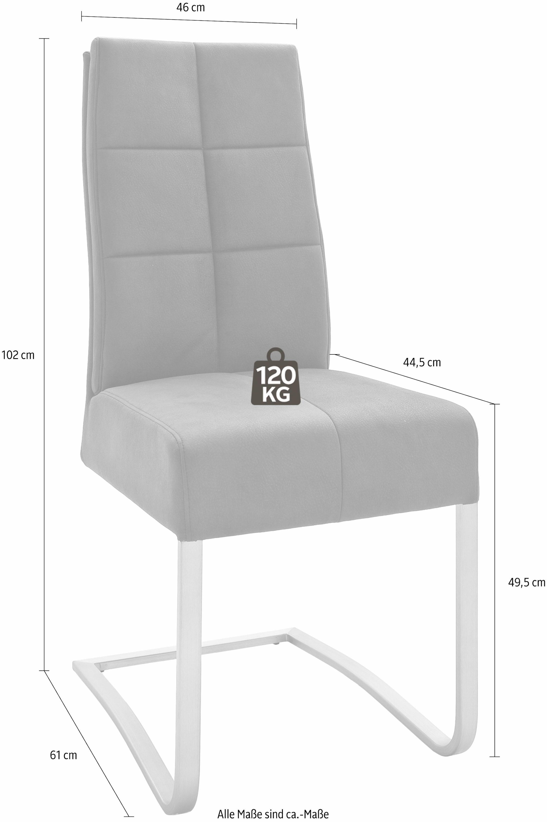 MCA furniture Esszimmerstuhl »Salva Schwingstuhl«, (Set), 2 St., Microfaser, mit Tonnentaschenfederkern, belastbar bis max. 120 kg