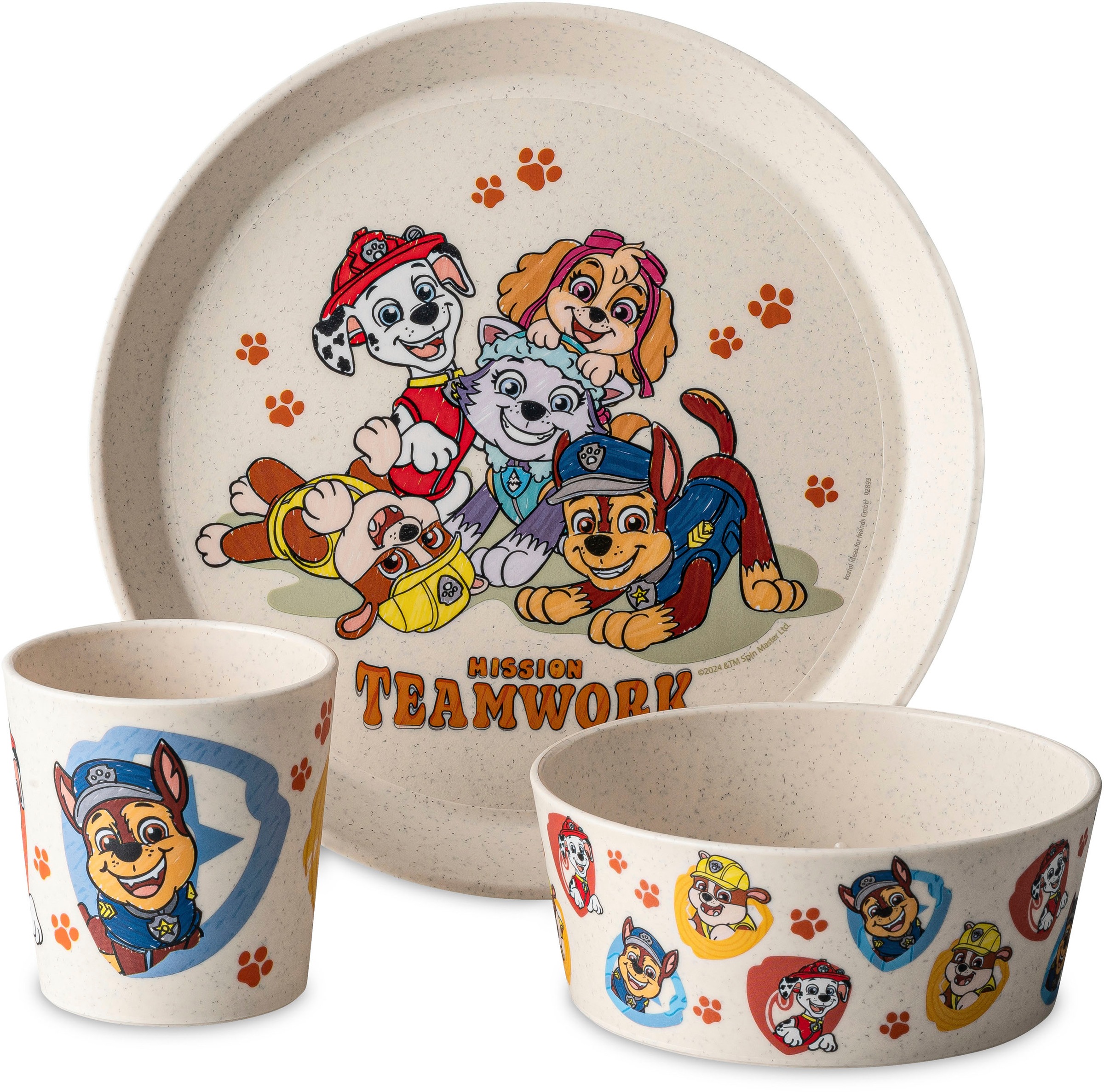 Kindergeschirr-Set »Kleiner Teller + Schale + Becher CONNECT GROW PAW PATROL«, (Set, 3...