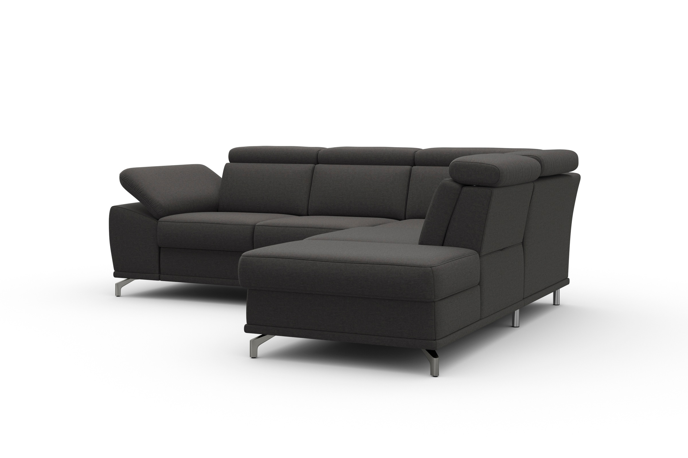 sit&more Ecksofa »Cabrio L-Form, mit Sitztiefenverstellung, Arm- und Kopfteilverstellung«, 3 Nierenkissen, Federkern, optional Bettfunktion und Stauraum