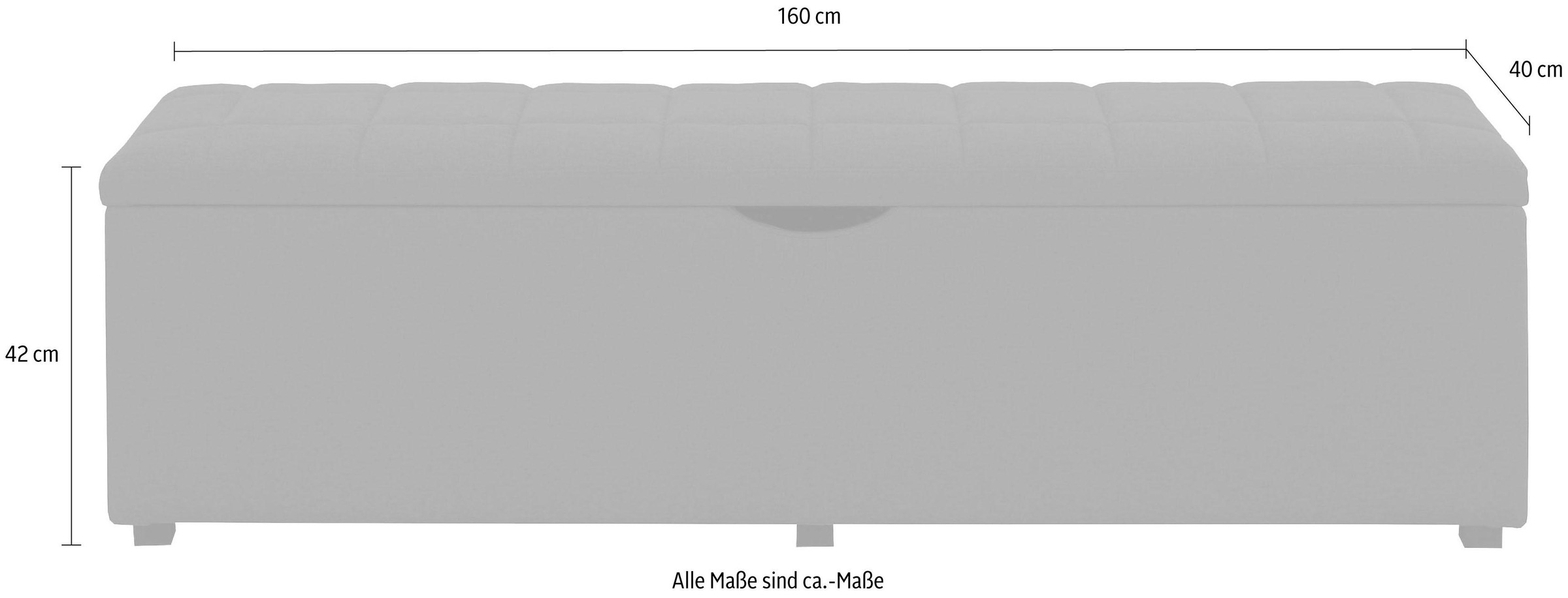 Places of Style Hockerbank »Checked«, mit Stauraum, Breite 120 cm und 160 cm, als Bettbank geeignet