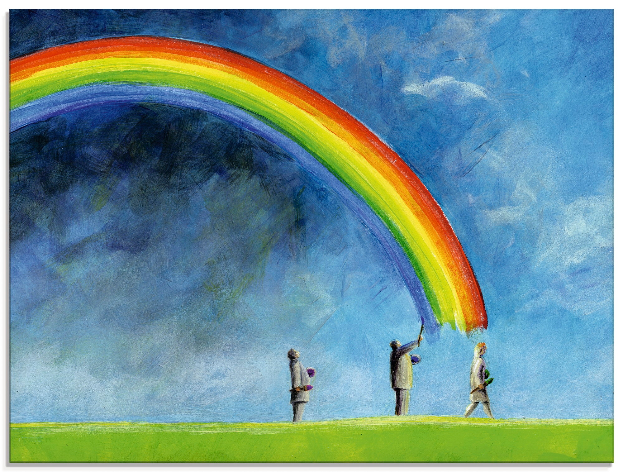 Artland Glasbild »Regenbogen malen«, Familien, Gruppen verschiedenen & Größen kaufen St.), Rechnung auf in (1