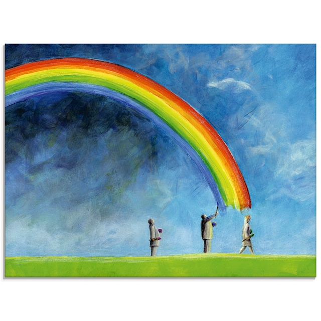 Artland Glasbild »Regenbogen malen«, Gruppen & Familien, (1 St.), in verschiedenen  Größen auf Rechnung kaufen