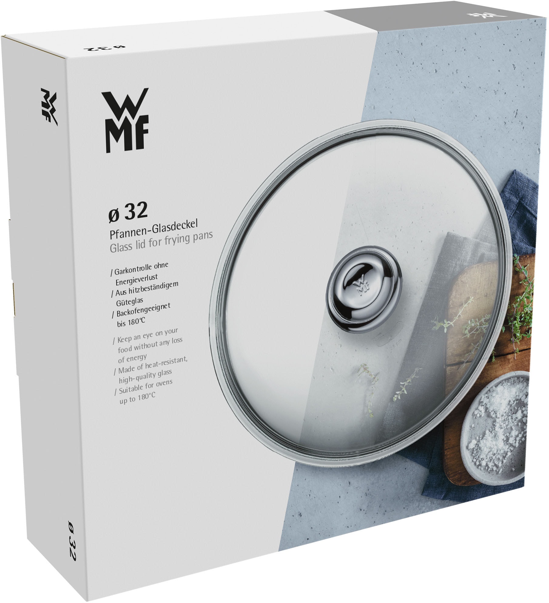 WMF Pfannendeckel »WMF Glasdeckel«, (1 tlg.), für Pfannen mit 32 cm Durchmesser, Borosilikatglas, robust, stoßsicher
