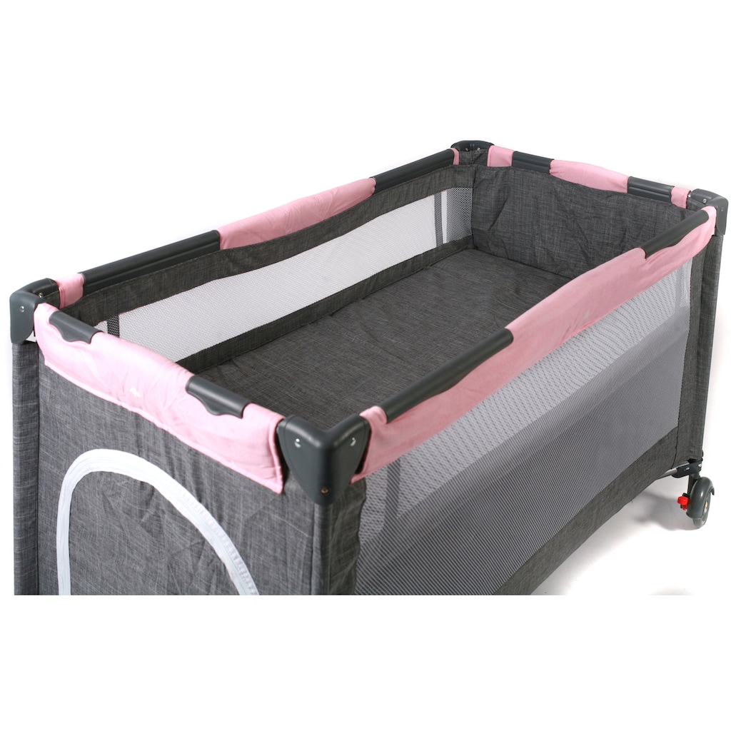 CHIC4BABY Baby-Reisebett »Luxus, Melange Rosa«