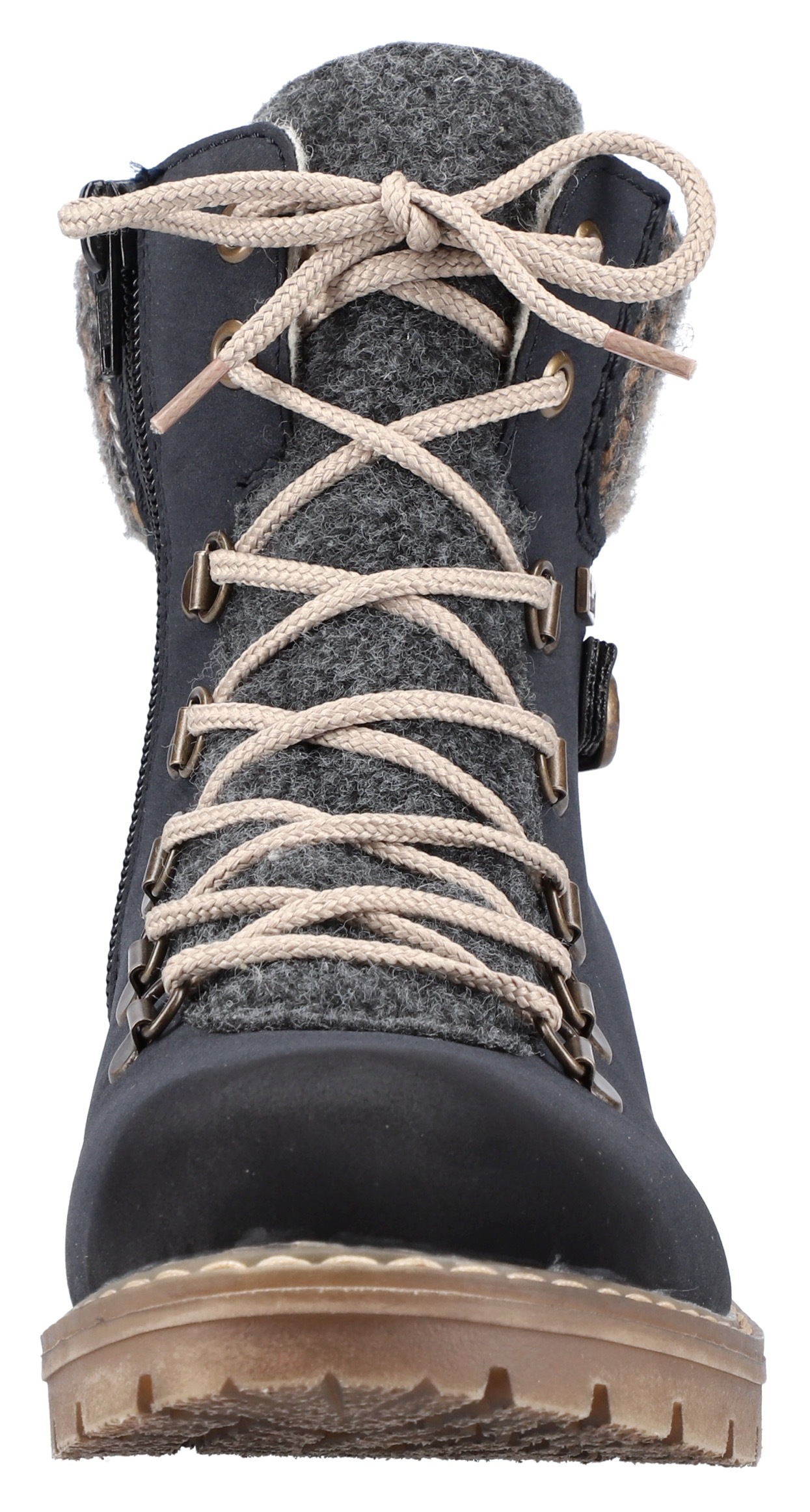 Rieker Winterstiefelette, Winterboots, Schnürboots mit Strickrand und Rieker-TEX
