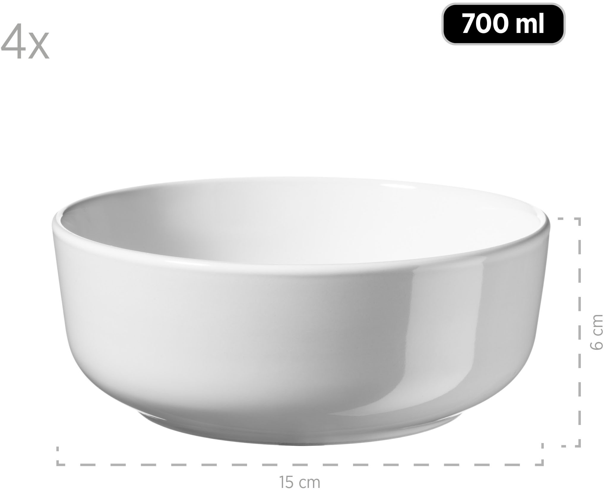 my home Kombiservice »Kosima«, (Set, je 4 Teller flach, 4 Desserteller, 4 Schüsseln, 4 Kaffeebecher), 16 Teile, Geschirrset für 4 Personen