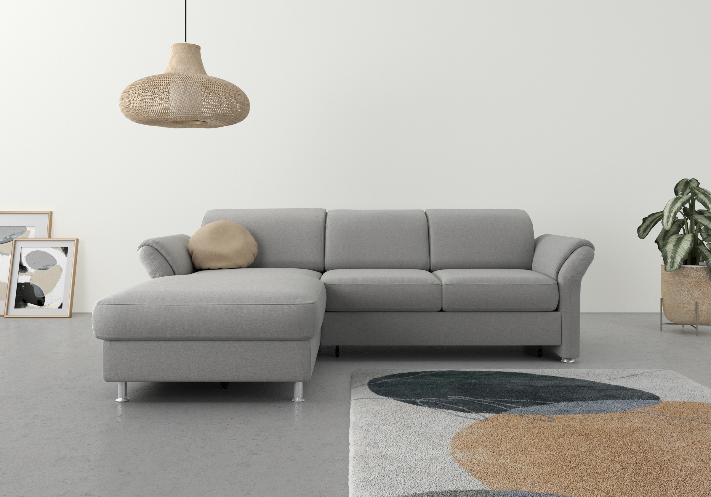 sit&more Ecksofa »Apulia L-Form«, wahlweise Bettfunktion, Bettkasten und Kopf- und Armteilverstellung
