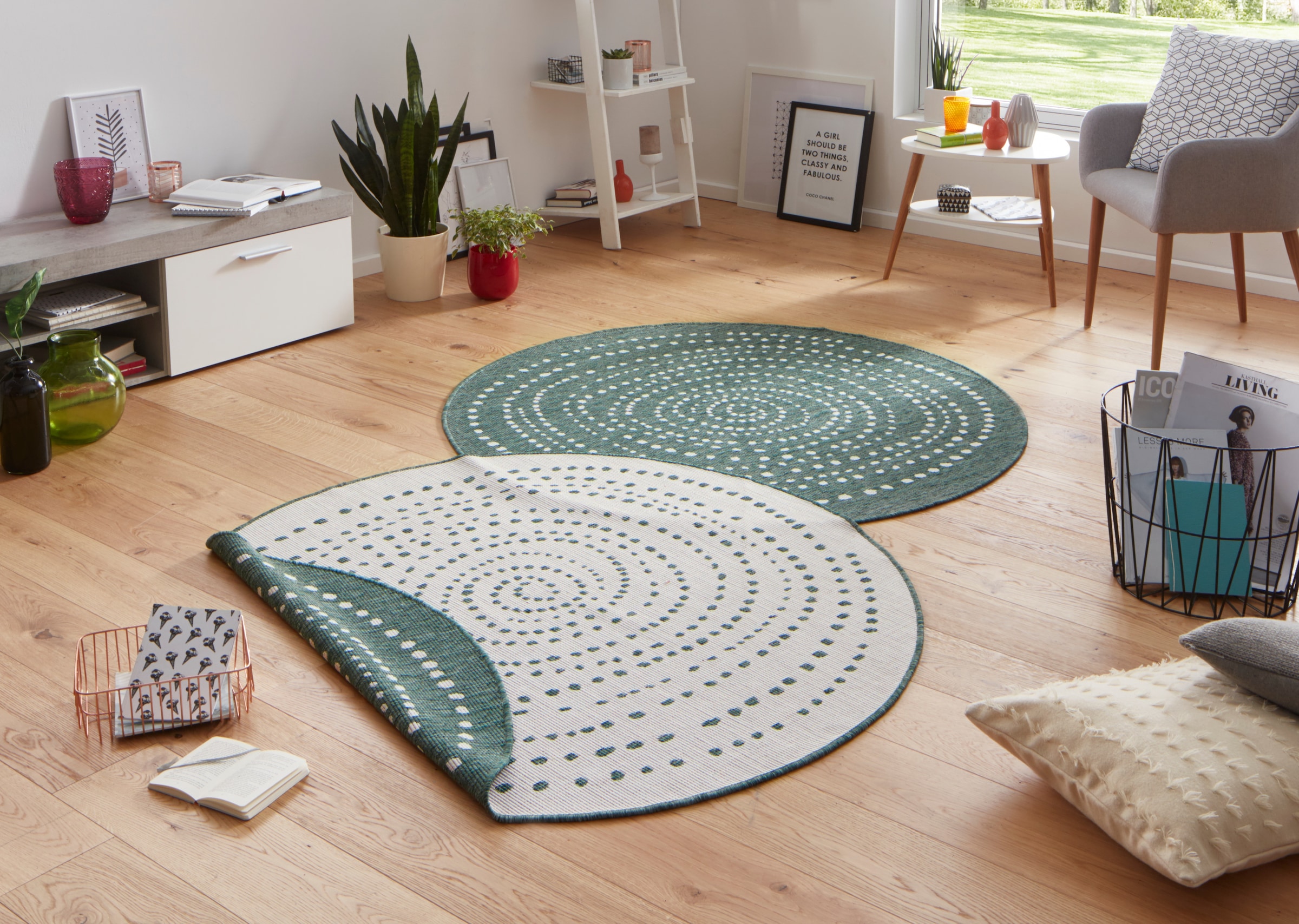NORTHRUGS Teppich »Bali Wendeteppich«, rund, 5 mm Höhe, In-& Outdoor, Wette günstig online kaufen
