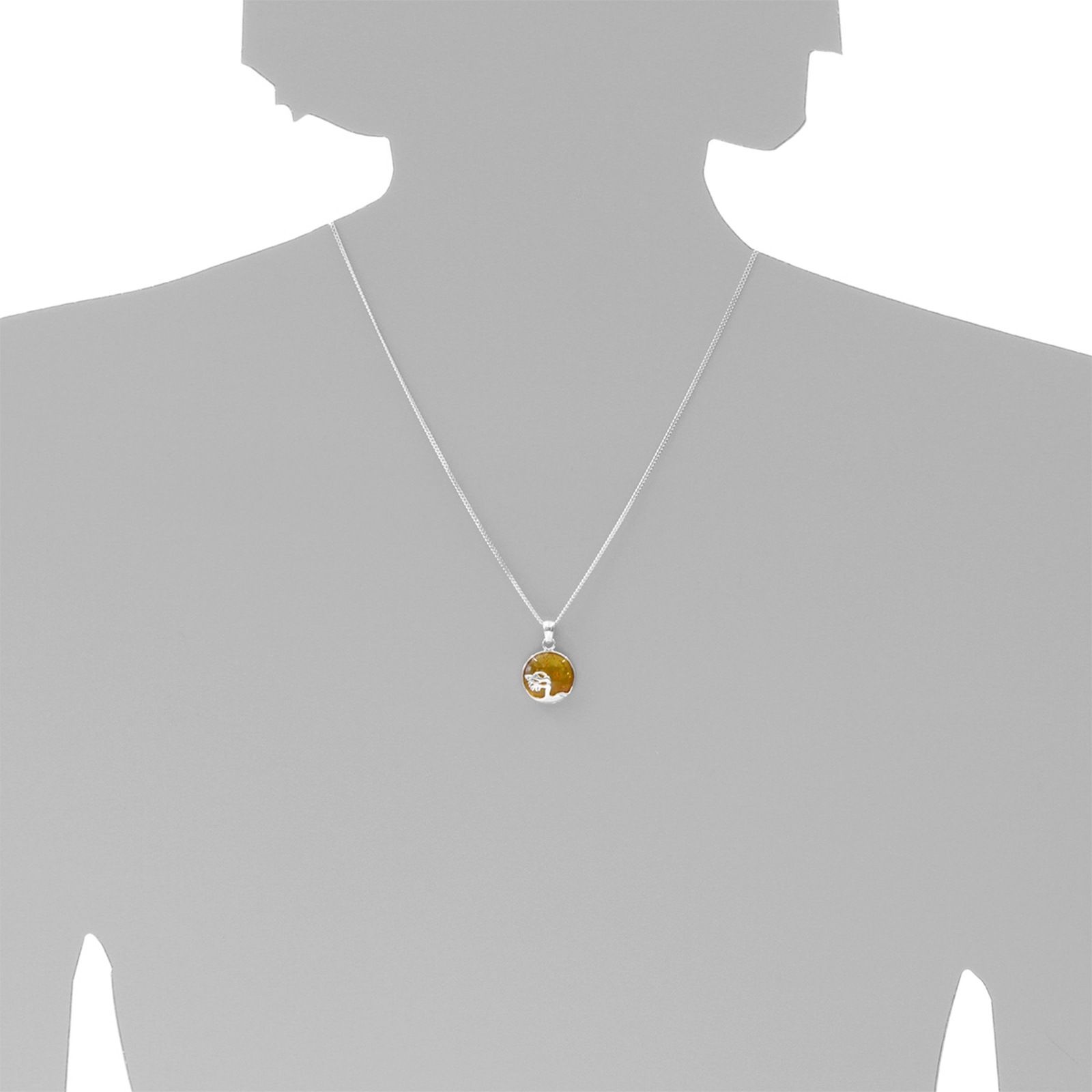OSTSEE-SCHMUCK Kette mit Anhänger »Ostsee-Schmuck Kette mit Anhänger Windflüchter 16 mm«, (2 tlg.)