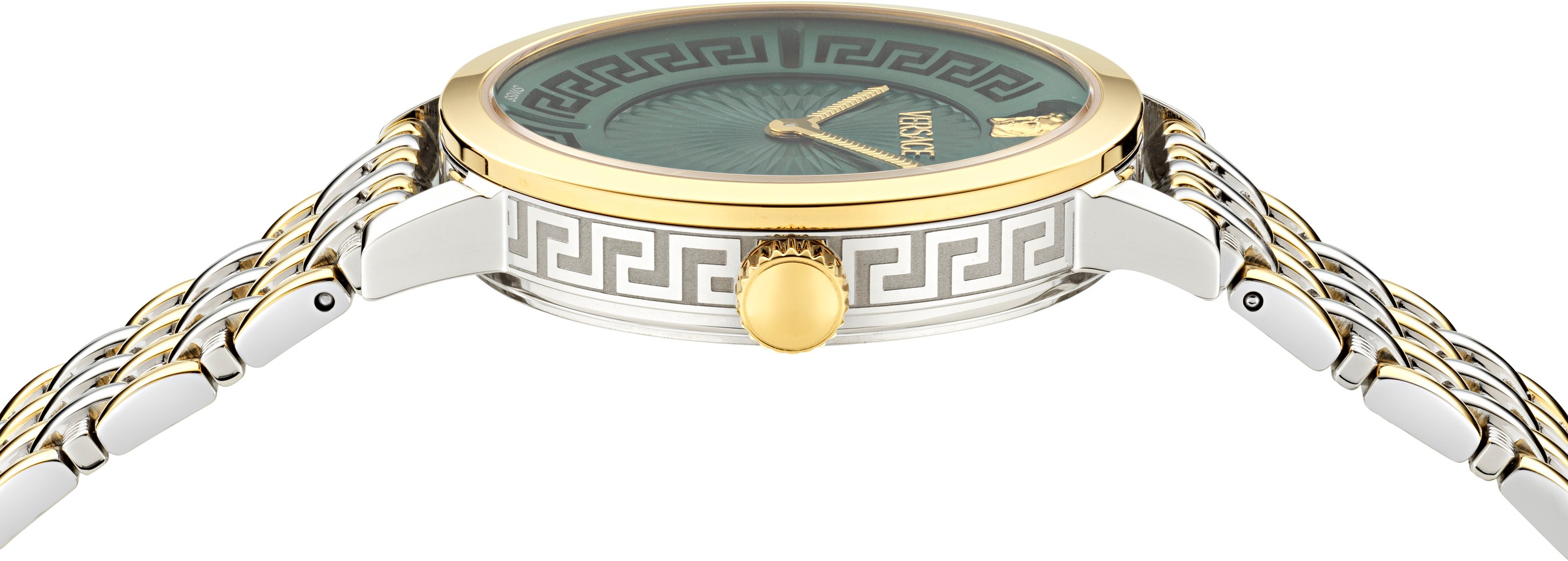 Versace Quarzuhr »GRECA FORTUNA«, Armbanduhr, Damenuhr, Swiss Made, Edelstahlarmband, analog
