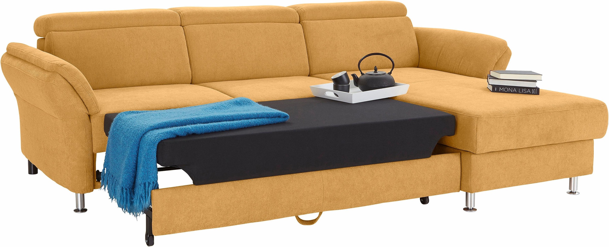 sit&more Ecksofa »Avignon L-Form«, Kopfteilverstellung, wahlweise mit Bettfunktion und Bettkasten