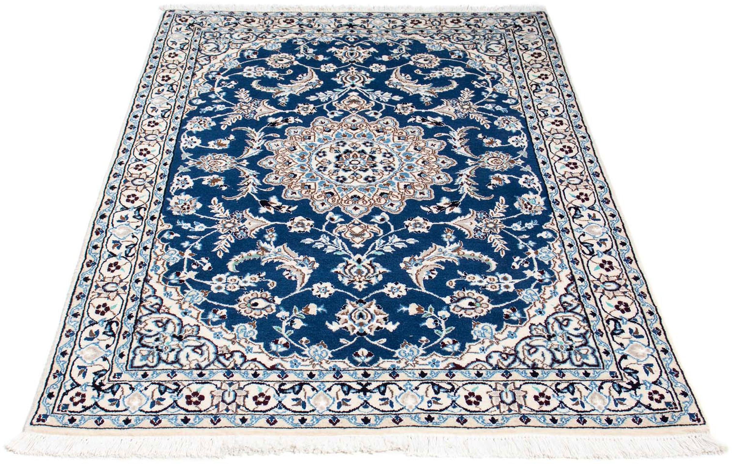 morgenland Orientteppich »Perser - Nain - Royal - 170 x 108 cm - blau«, rec günstig online kaufen