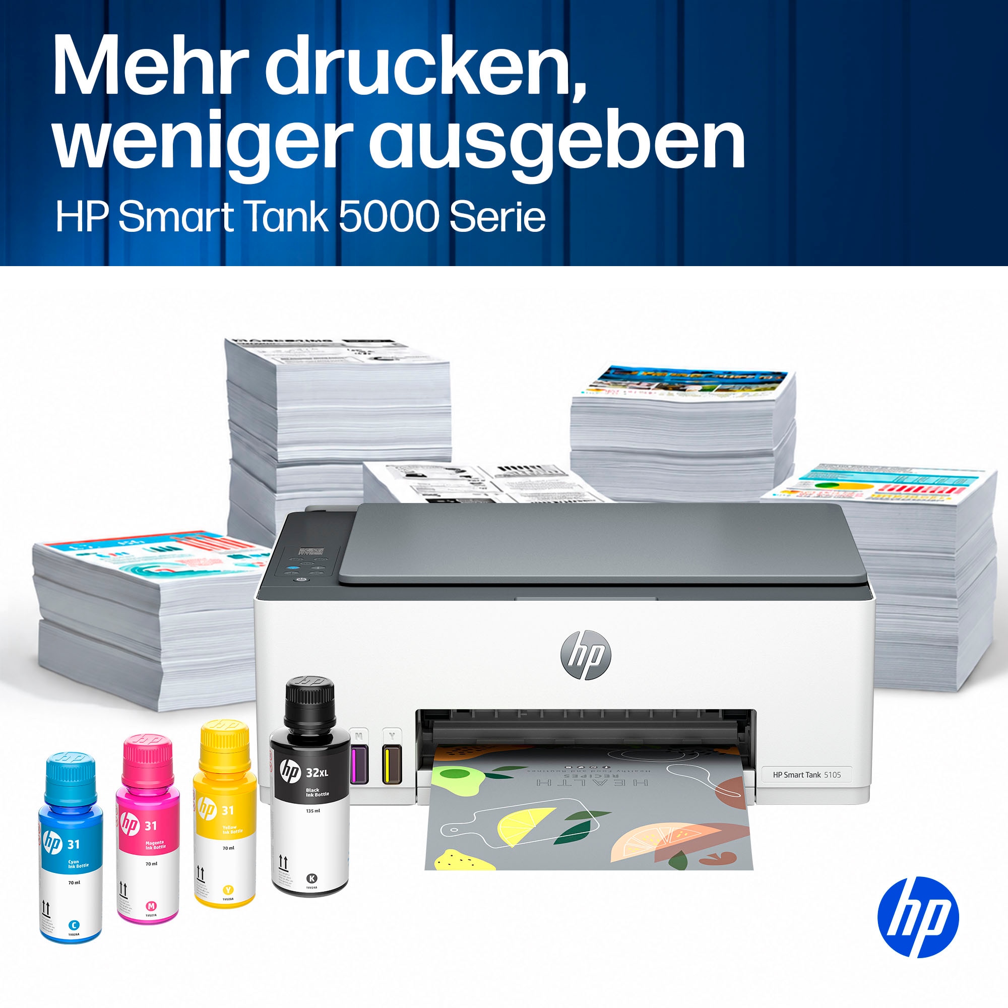 HP Multifunktionsdrucker »Smart Tank 5105 All-in-One-Drucker« Bis zu 20€ Cashback sichern! Nur bis zum 31.10.2026