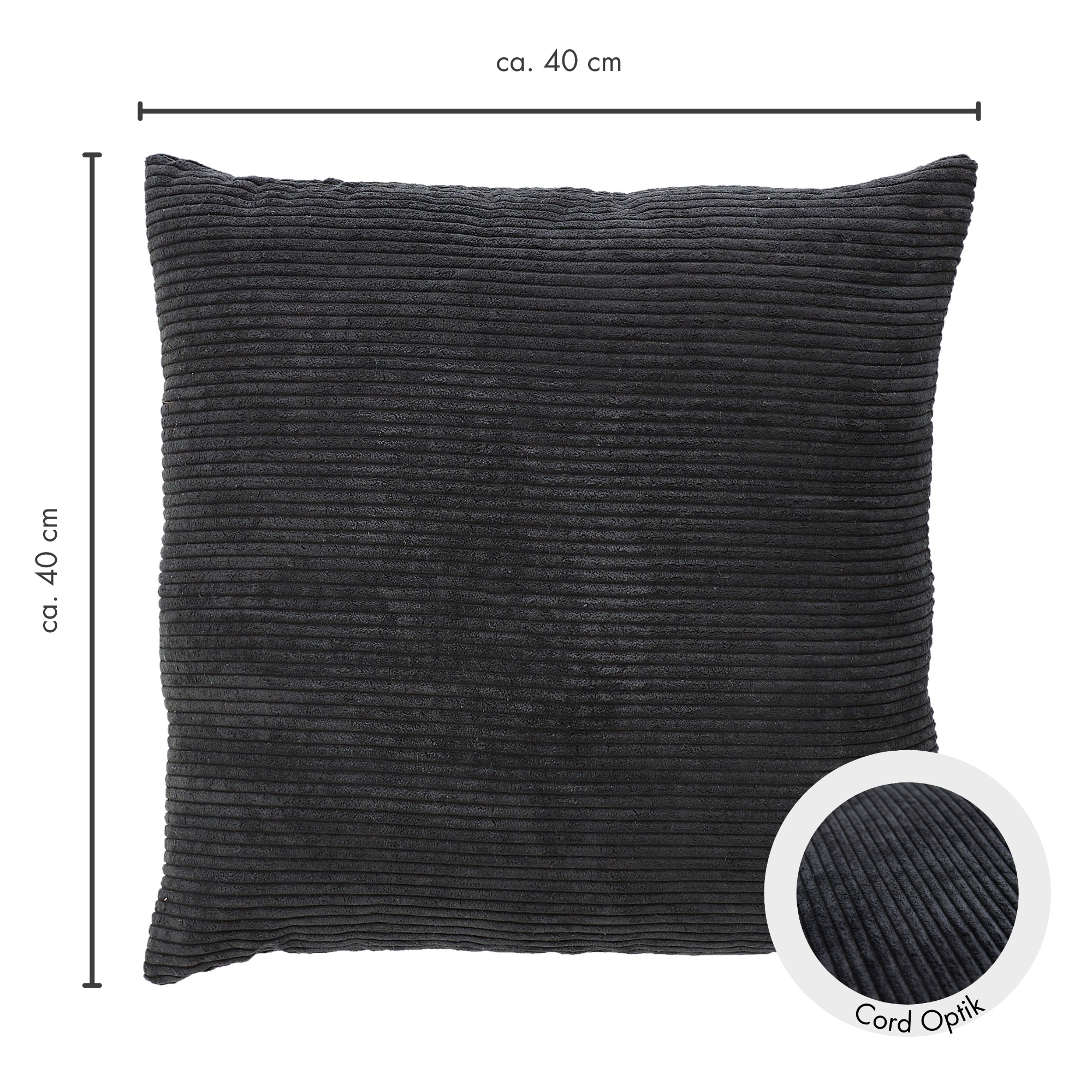 Andiamo Dekokissen »Cord Kissen Emy, Kissenhülle mit Füllung« Sofakissen, eckig, 40x40 oder 30x50  cm, auch als 4er Set erhältlich