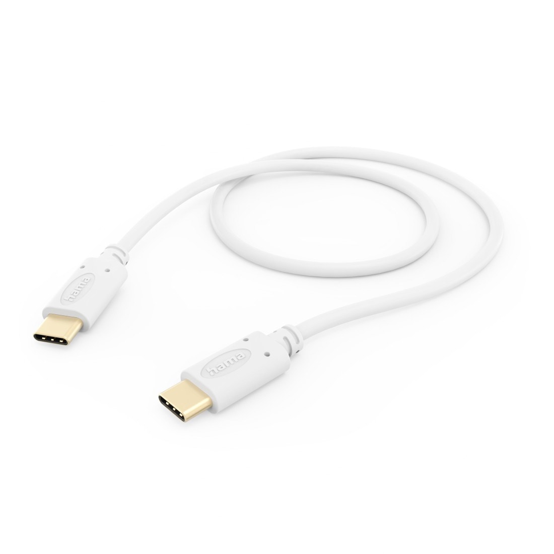Hama USB-Kabel »Ladekabel, USB-C, 1,5m, weiß«, USB Typ C-USB-C, USB-C, 150 cm, Datenübertragung, Schnellladefunktion