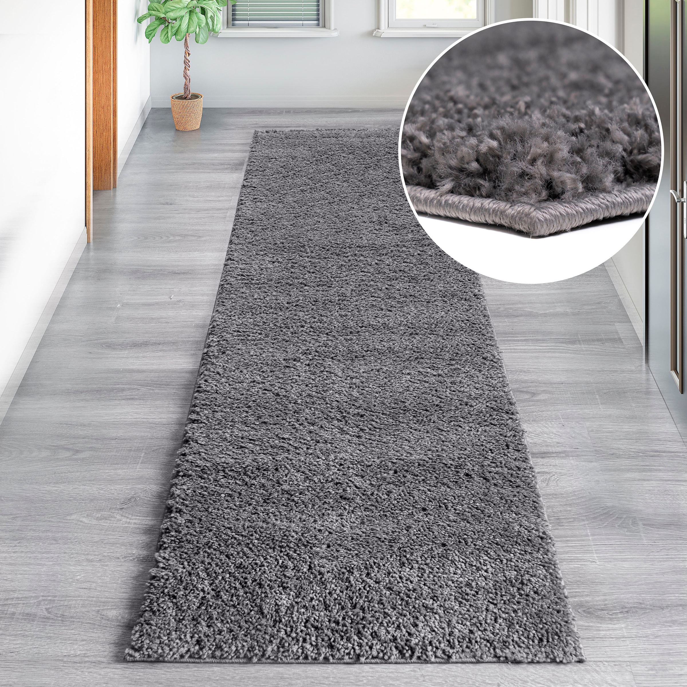 my home Läufer »Viva«, rechteckig, 45 mm Höhe, Läufer, Brücke, Uni-Farben, günstig online kaufen