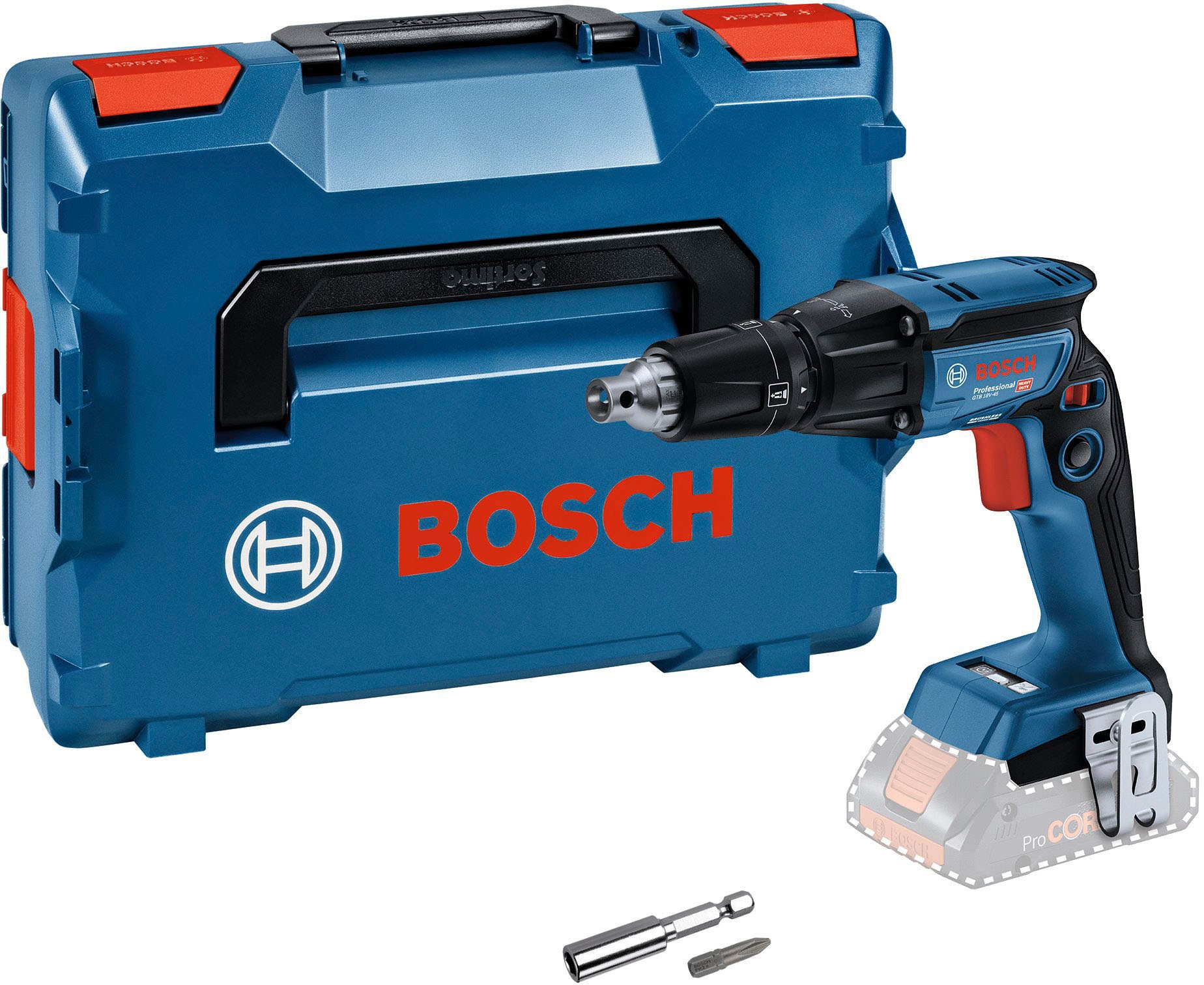 BOSCH PROFESSIONAL Akku-Trockenbauschrauber »GTB 18V-45 (solo;« Set, ohne Akku, ohne Ladegerät Blau Kompatibel mit allen Bosch Professional...