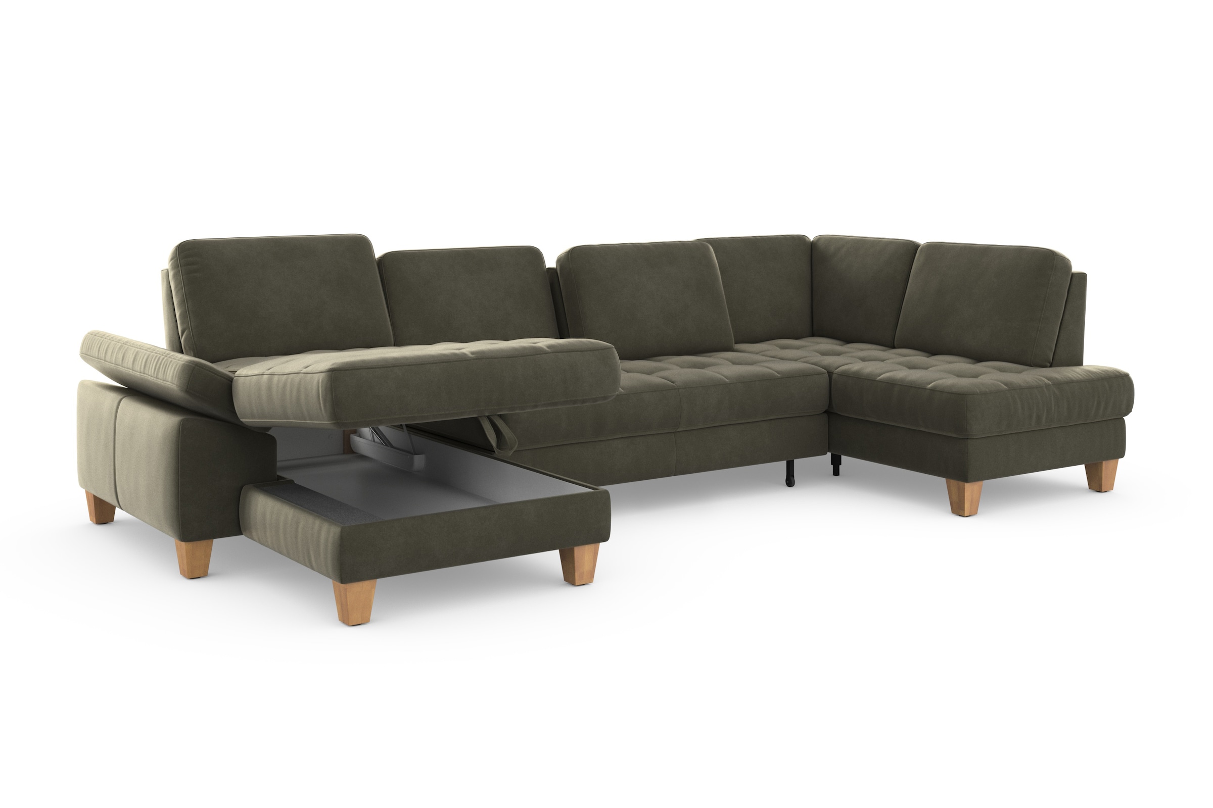 sit&more Wohnlandschaft »Westham U-Form«, wahlweise mit Bettfunktion, Bettkasten, Sitztiefenverstellung