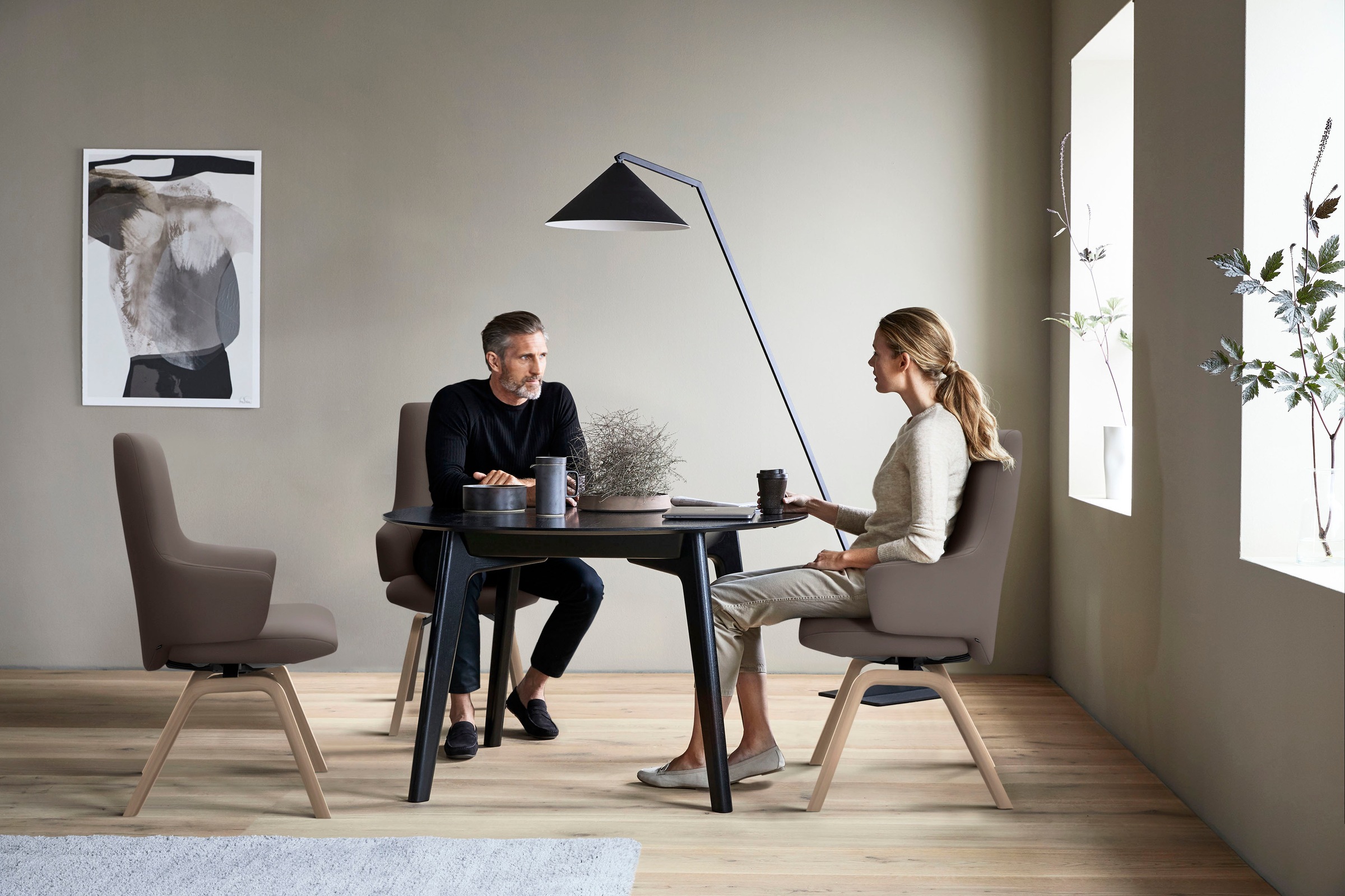Stressless® Polsterstuhl »Laurel«, Leder BATICK, High Back mit Armlehne, Größe L, mit schräggestellten Beinen