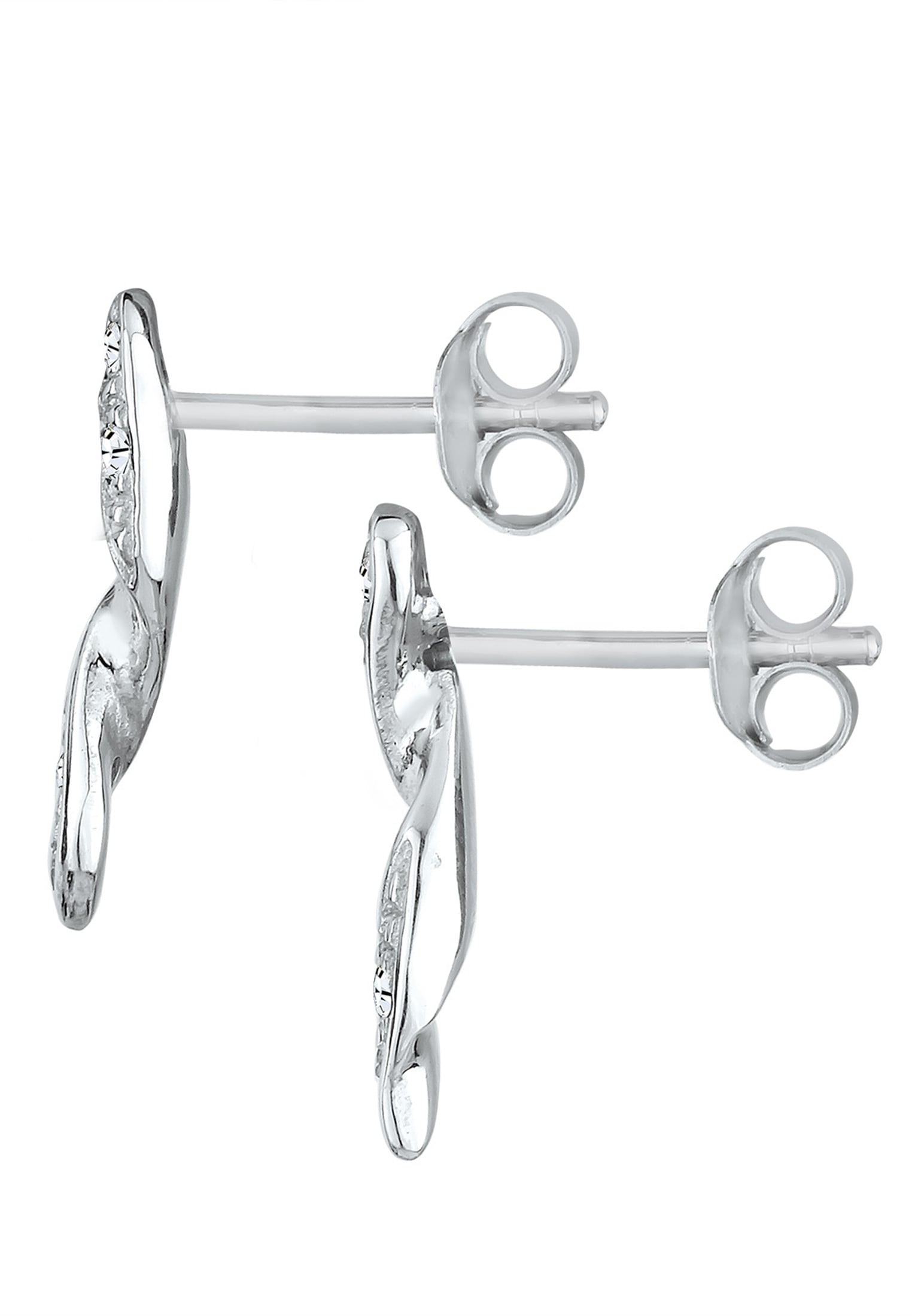 Elli Paar Ohrstecker »Spirale Geo Glamour Kristalle Silber«