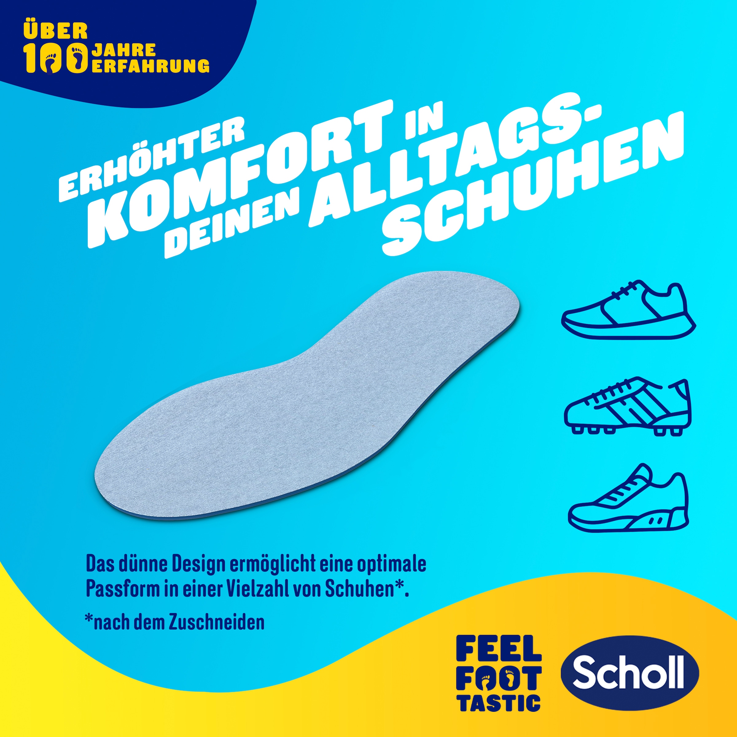 Scholl Einlegesohlen »stoßdämpfende Einlegesohlen«, (Packung, extra dünn, 1 Paar)