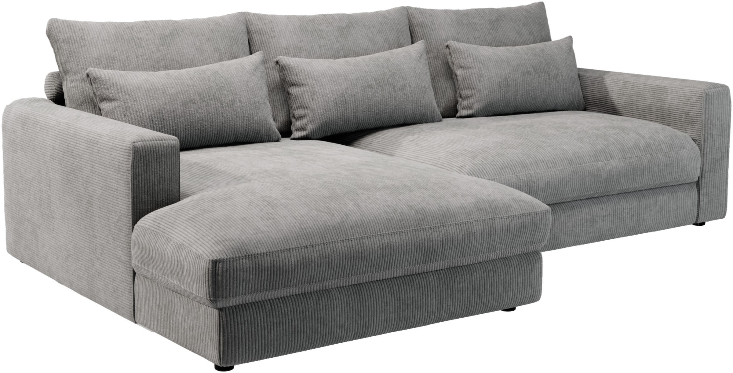 Home affaire Ecksofa »Darwin, viele Kissen, extra tiefe Sitzfläche, 271/89/171 (B(H/T)«, gemütlich und weich, L-Form, mit extra softem Sitzkomfort, Cord