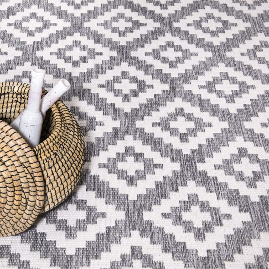 Carpet City Outdoorteppich »Outdoor 461«, rund, 5 mm Höhe, UV-beständig, Flachgewebe, auch in quadratischer Form erhältlich