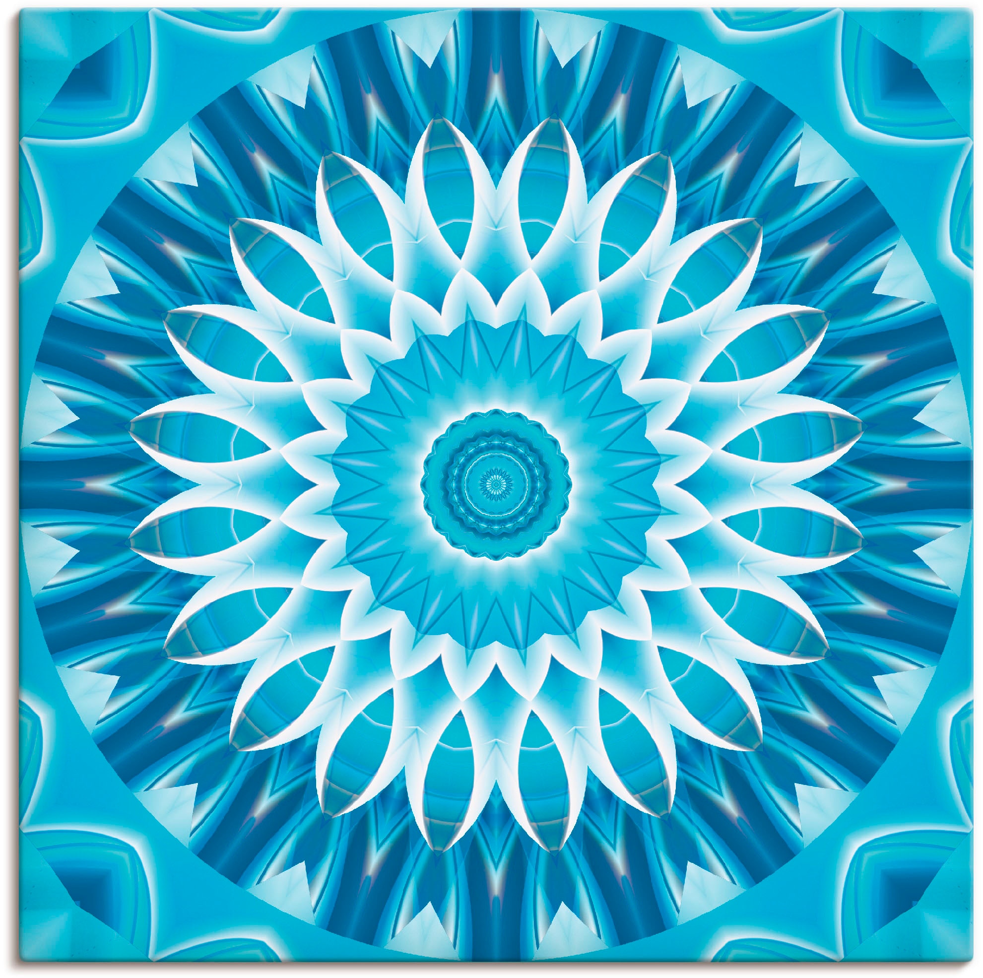 Artland Wandbild »Mandala blau Blüte«, Muster, (1 St.), als Leinwandbild in günstig online kaufen