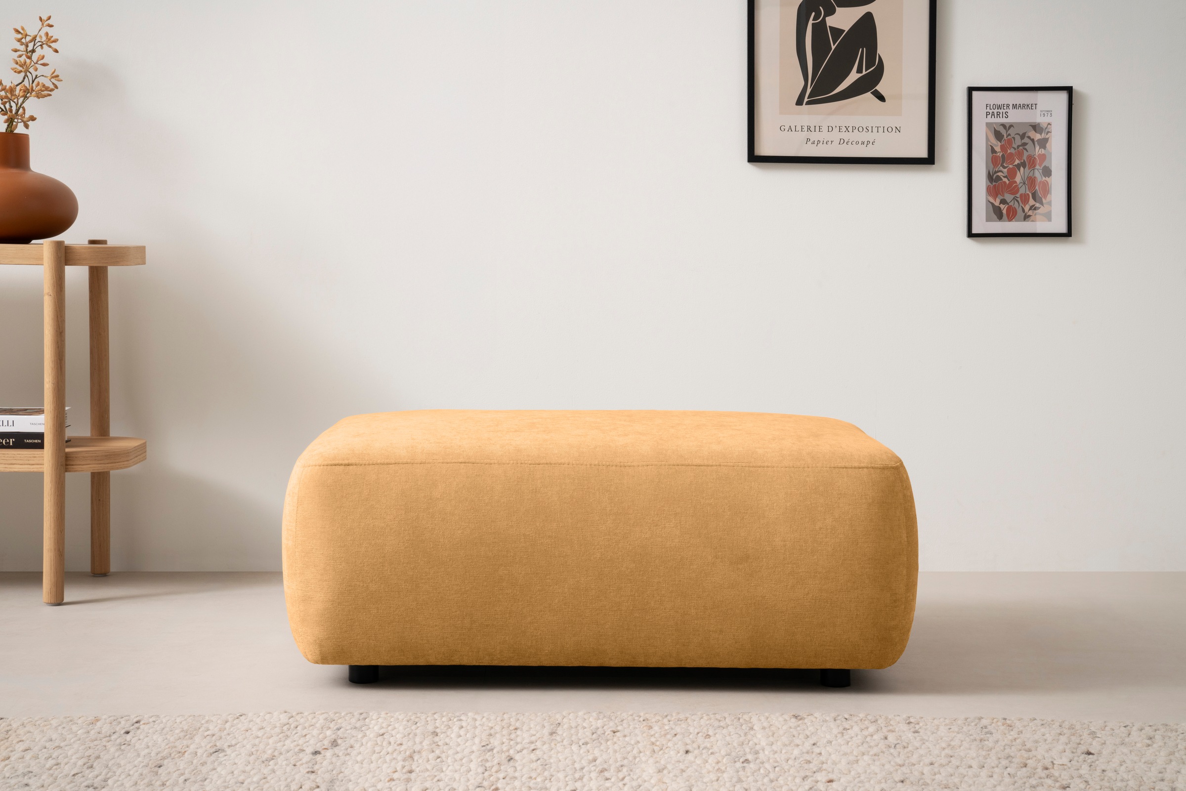 INOSIGN Polsterhocker »Torge, Hocker in Cord, Samtvelours oder Struktur«, p günstig online kaufen