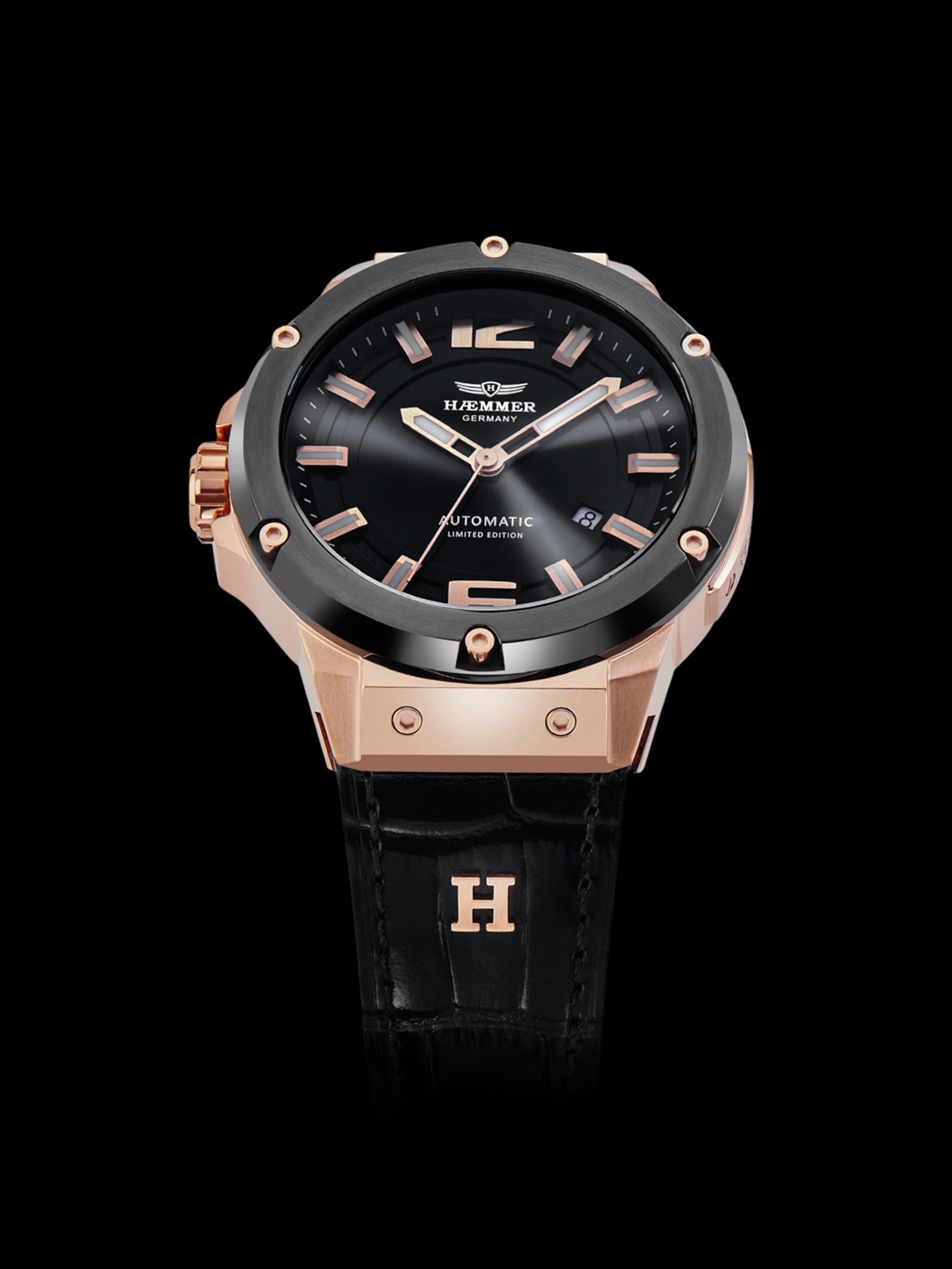 HAEMMER GERMANY Automatikuhr »MECHANO« Armbanduhr, Herrenuhr, Mechanische Uhr, analog, Tag